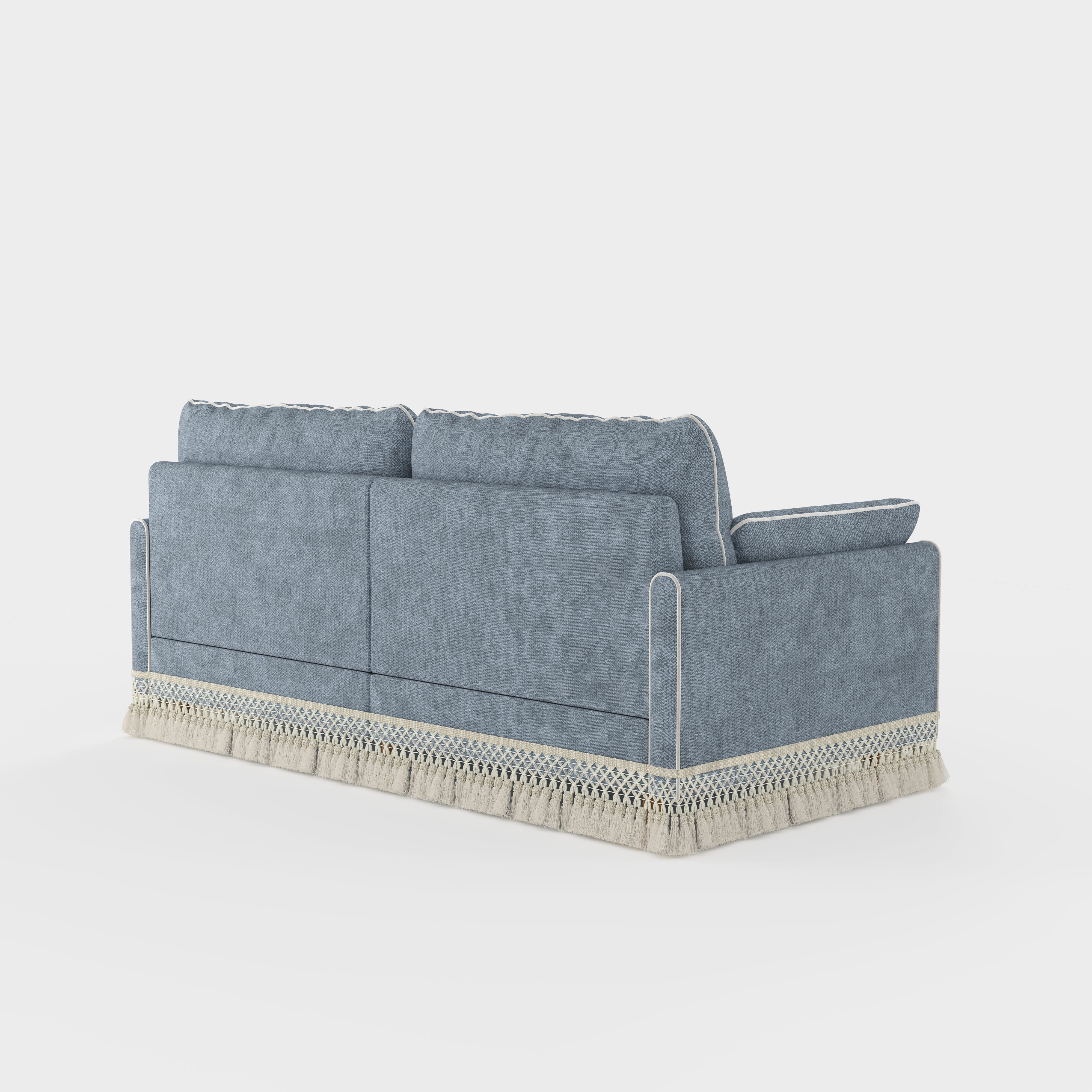 Cotton Linen Detachable Modular Sofa with Fringed Trim Cottonfy UK 