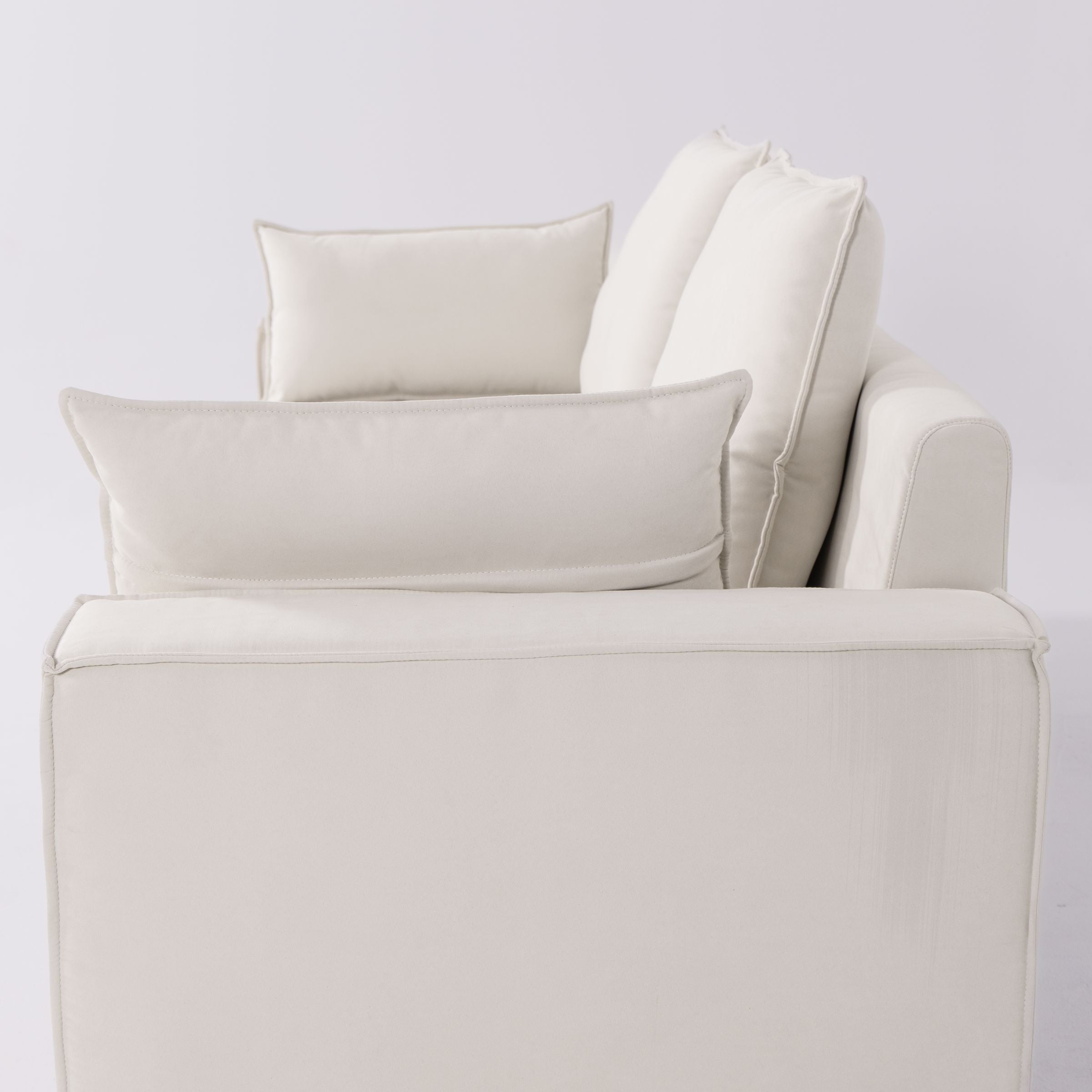 Cottonfy Creamy Tofu Block Pullout Sofa Bed with Storage Cottonfy UK 