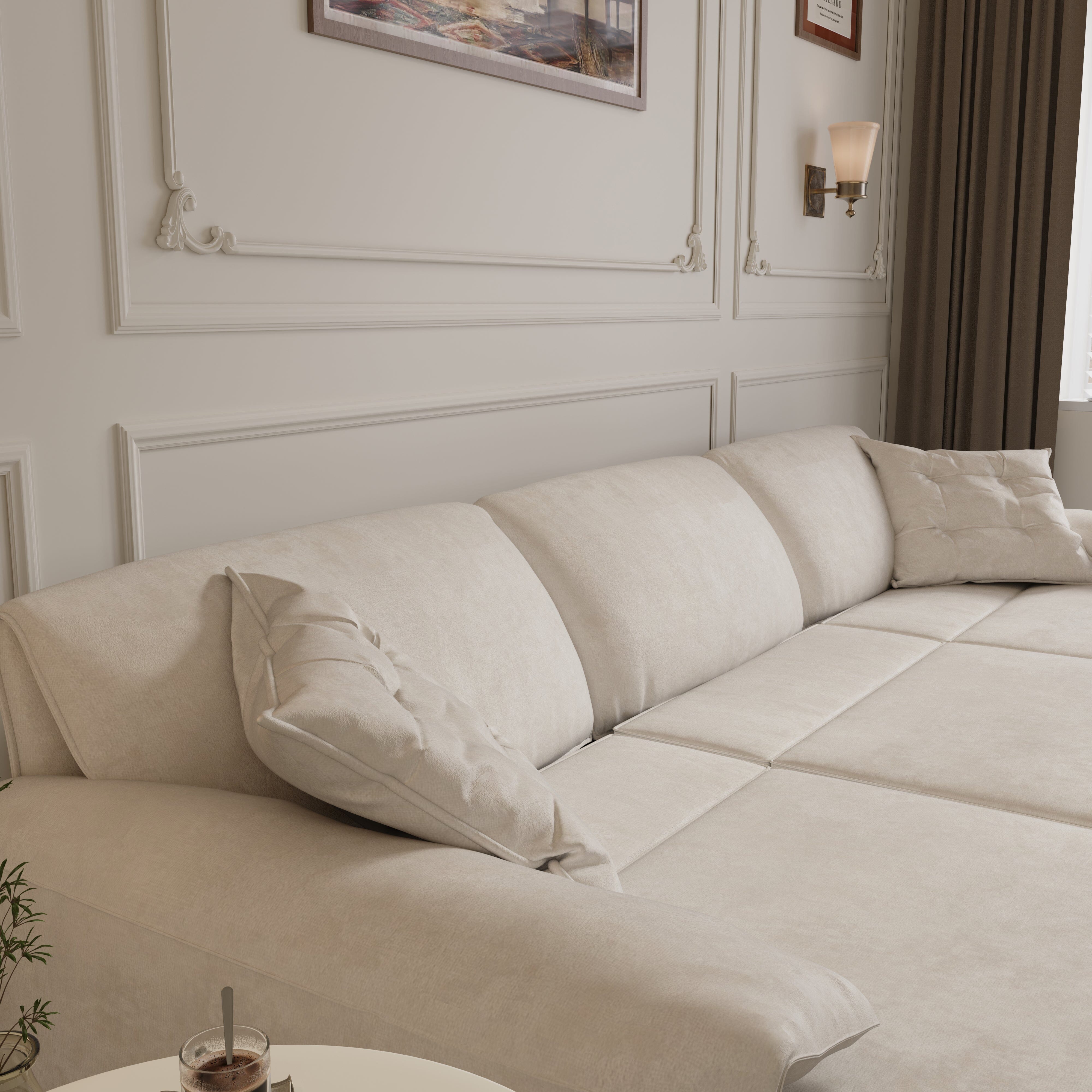 Cottonfy Convenient Remote Control Modular Chaise Sofa Bed Living and Home 