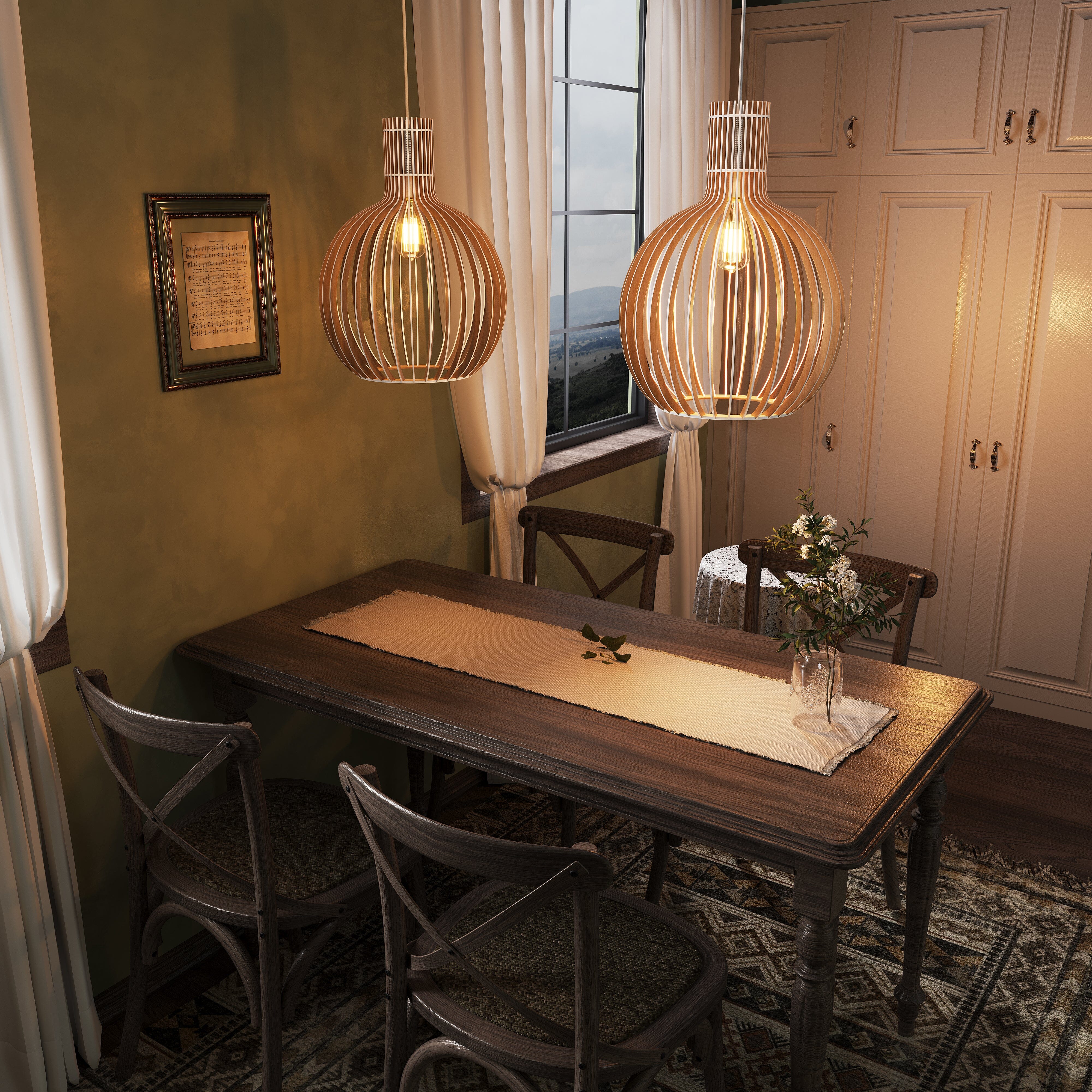 Shadome-Lightsin Scandinavian LED Wooden Birdcage Pendant Light Lightsin UK 