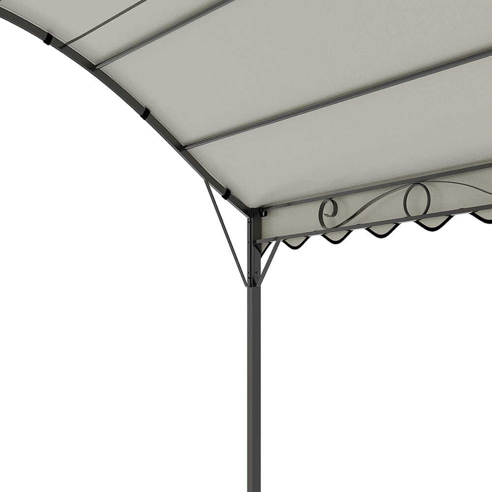 3x3x2.6m/3x4x2.6m Beige Arch Steel Canopy with Ground Pegs Living and Home 