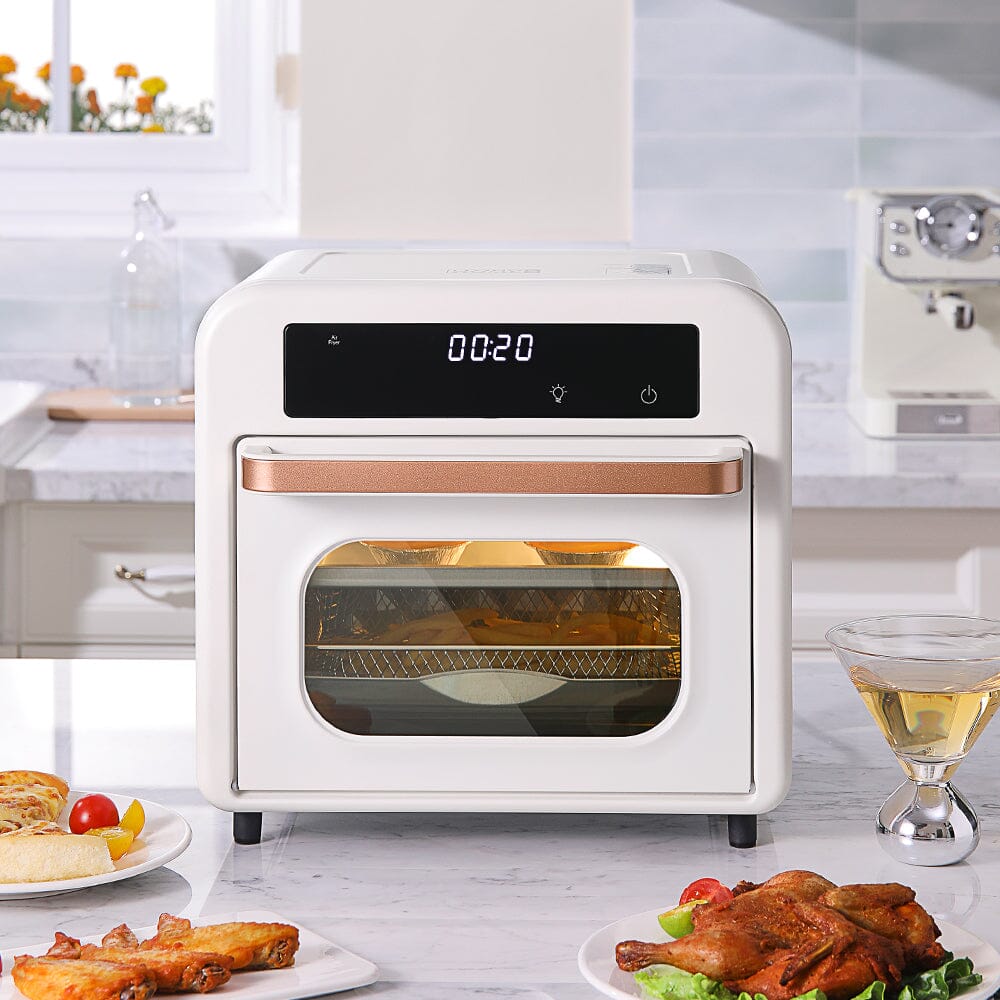 15L Smart Versatile Air Fryer Toaster Oven with Accessories Tools Air Fryers Living and Home White 