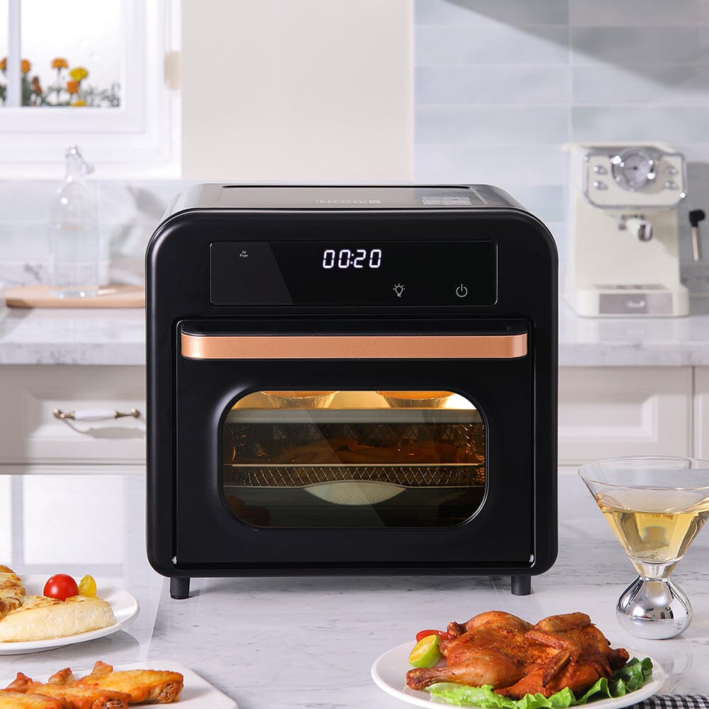 15L Smart Versatile Air Fryer Toaster Oven with Accessories Tools Air Fryers Living and Home Black 