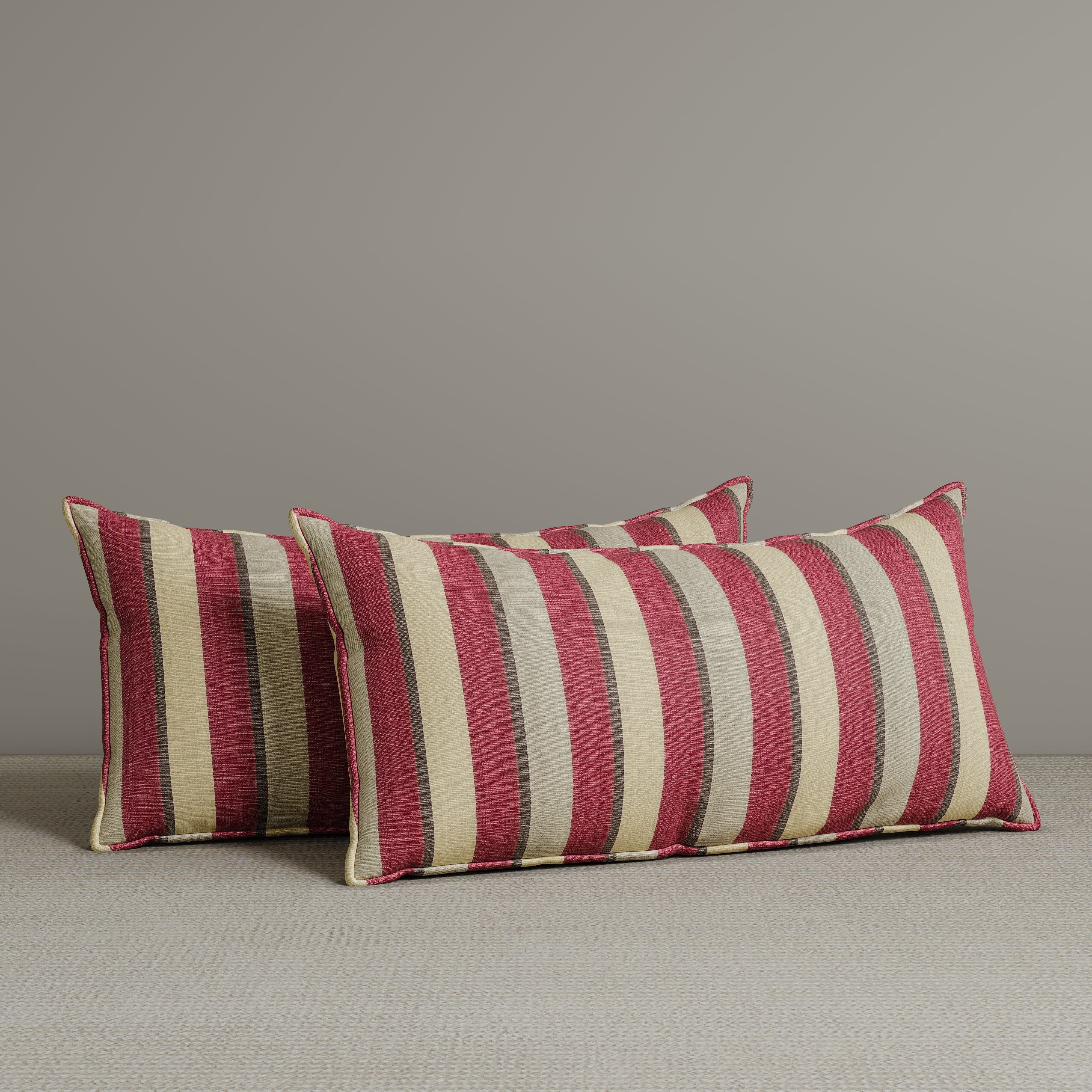 ‍Exclusive Waist Cushion in Red Striped Cotton Linen, 56*27*12 CM (100% off) Cottonfy UK 