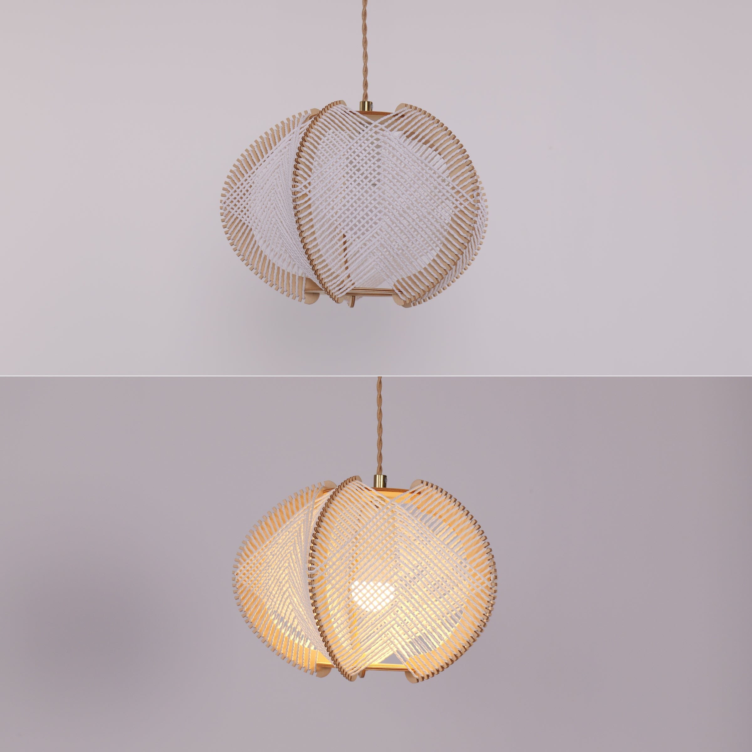 Lightsin Rustic Elegance with Paper Rope and Wood Pendant Light Lightsin UK 