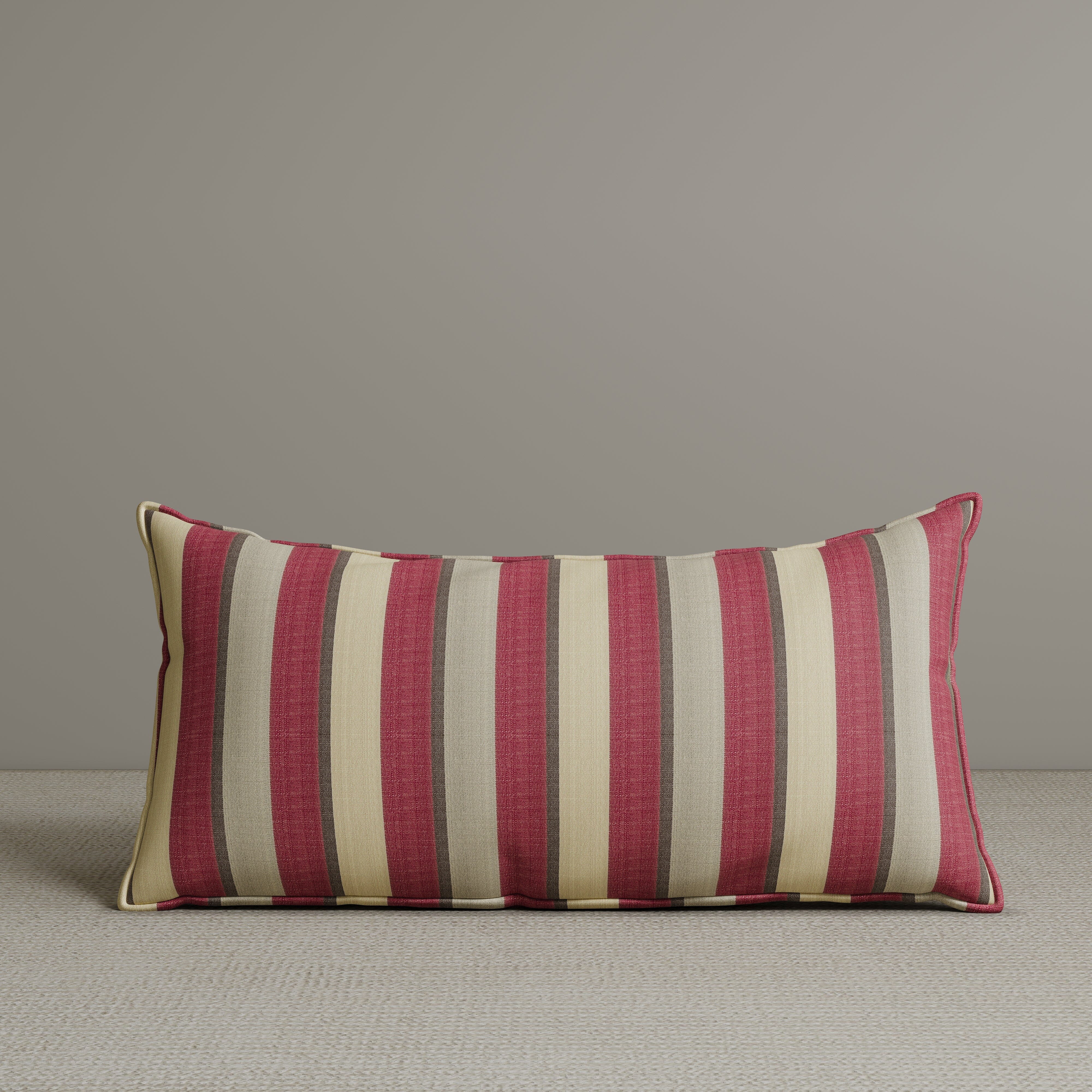 Exclusive Waist Cushion in Red Striped Cotton Linen, 56*27*12 CM Cottonfy UK 1 PC In Stock 