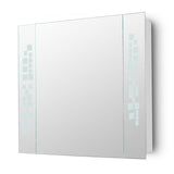 Contemporary Rectangle Wall Mounted LED Mirror Cabinet Living and Home 