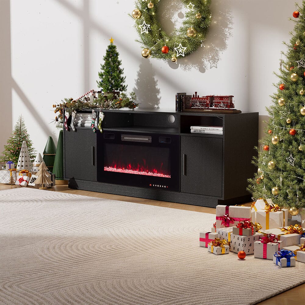 30Inch Electric Fireplace TV Stand | Large Media Cabinet with 24 Colour Options Living and Home 