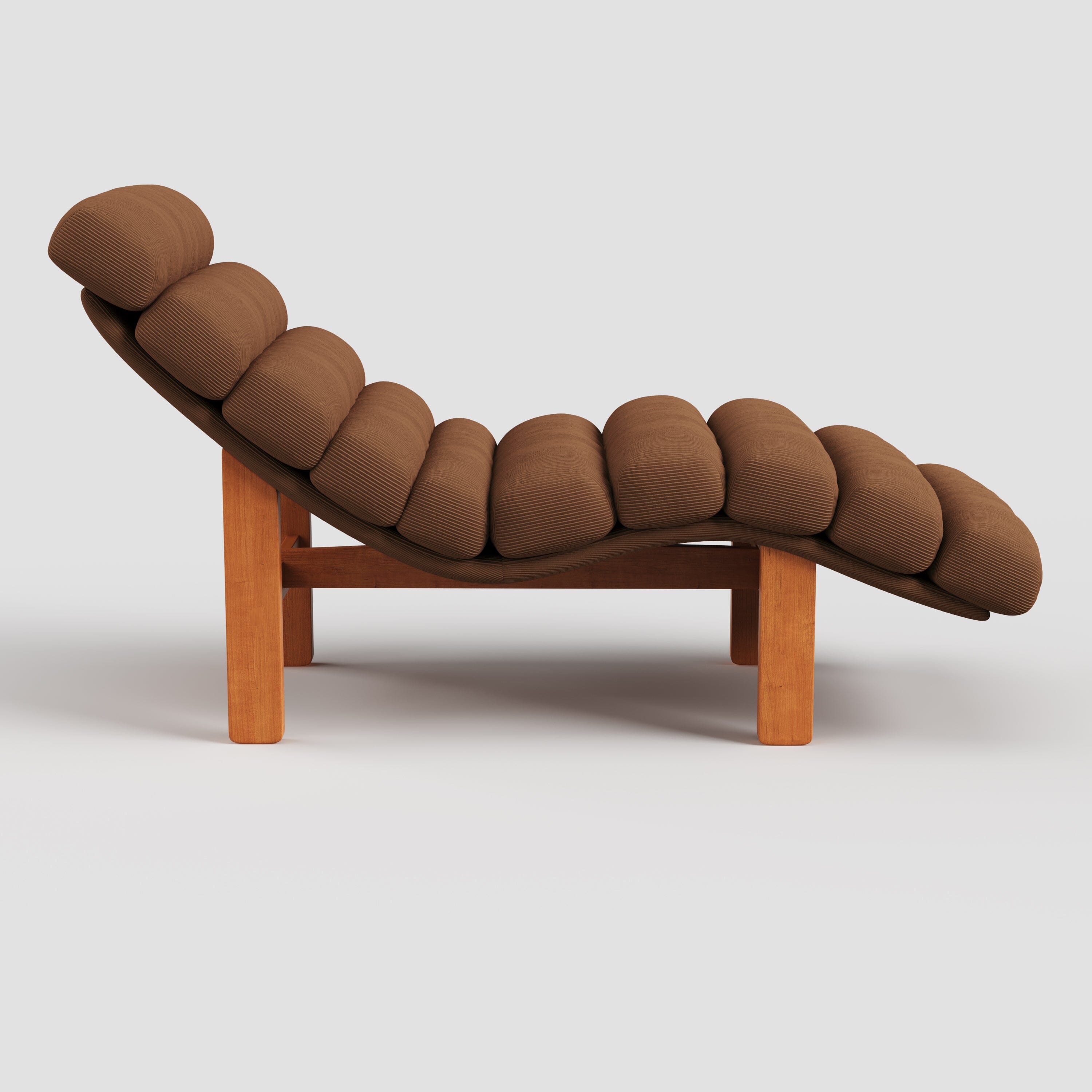 Cottonfy Modern Ergonomic Corduroy Chaise Lounge with Natural Wooden Frame Living and Home 