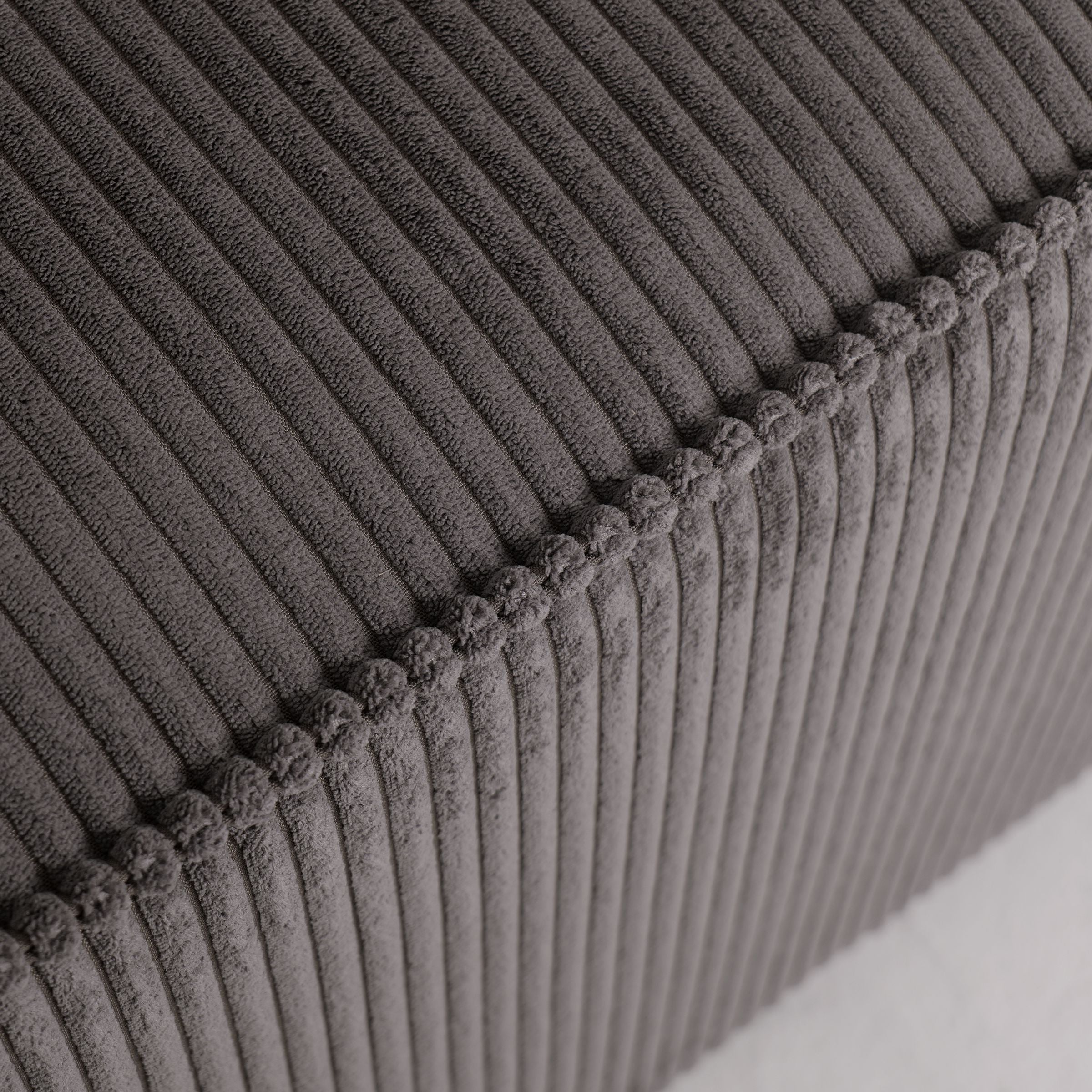 Grey Corduroy Sofa Bed with Adjustable Backrest and Spring Coil Support Living and Home 
