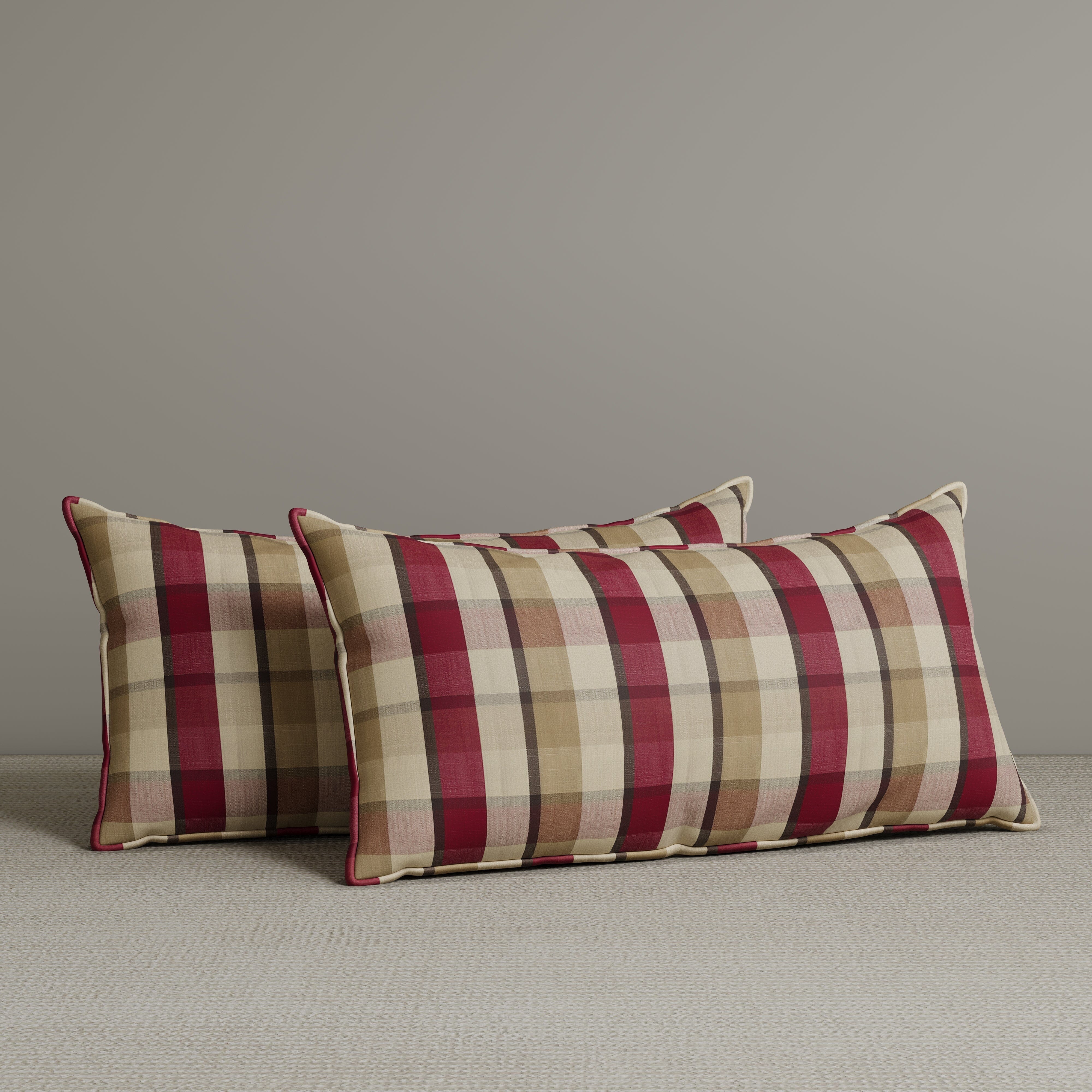 ‍Exclusive Waist Cushion in Red Checkered Cotton Linen, 56*27*12 CM (100% off) Cottonfy UK 
