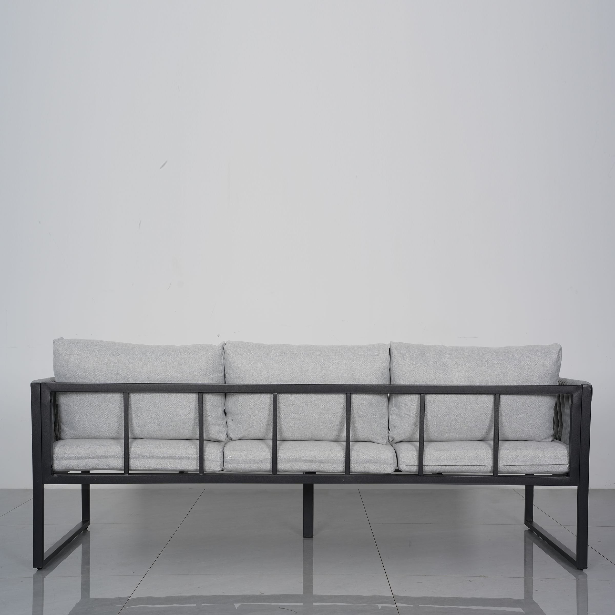 4 Piece Outdoor Garden Sofa Set with Rope Detailing and Sturdy Metal Frame Living and Home 
