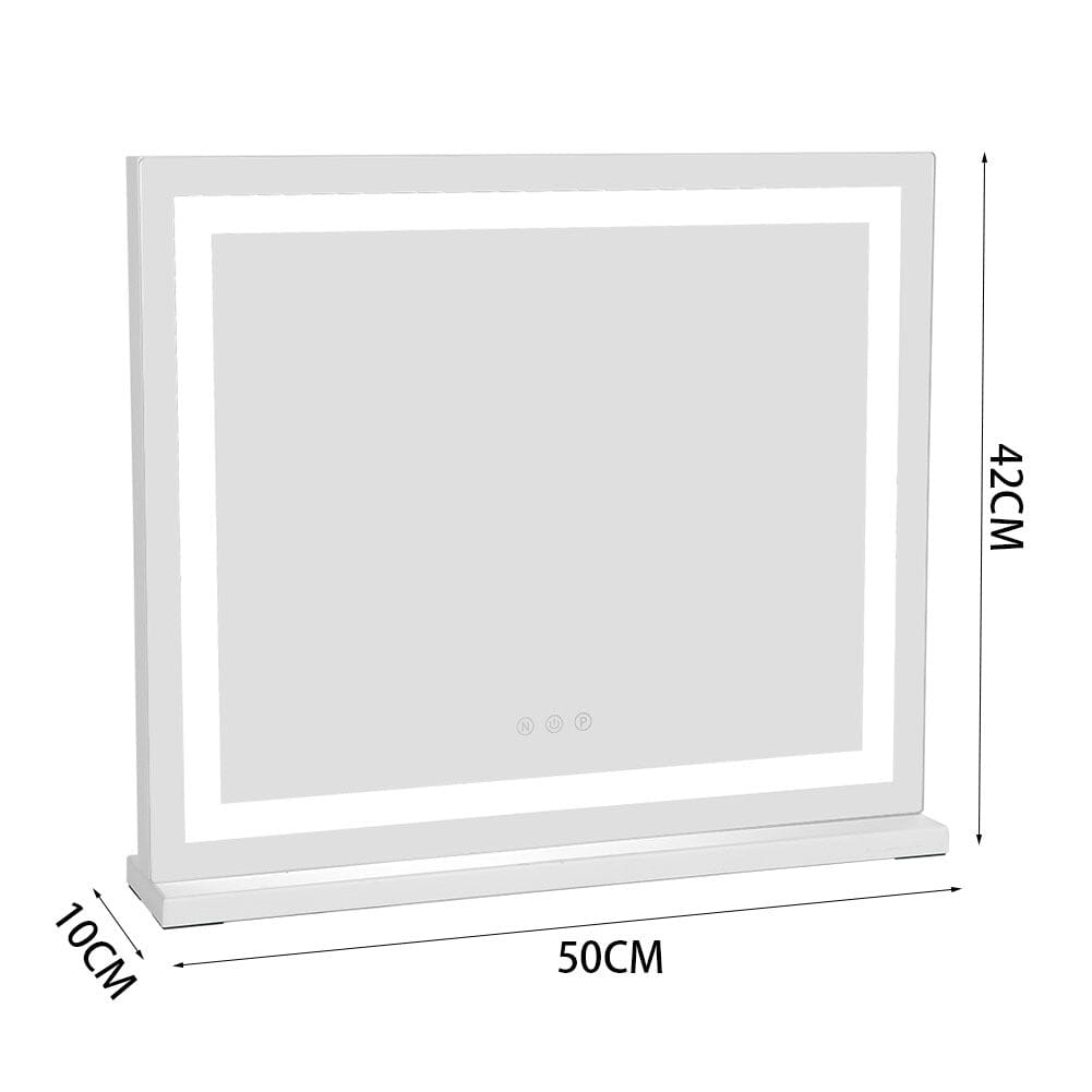 Contemporary Rectangle Vanity Mirror with LED Lights Living and Home 