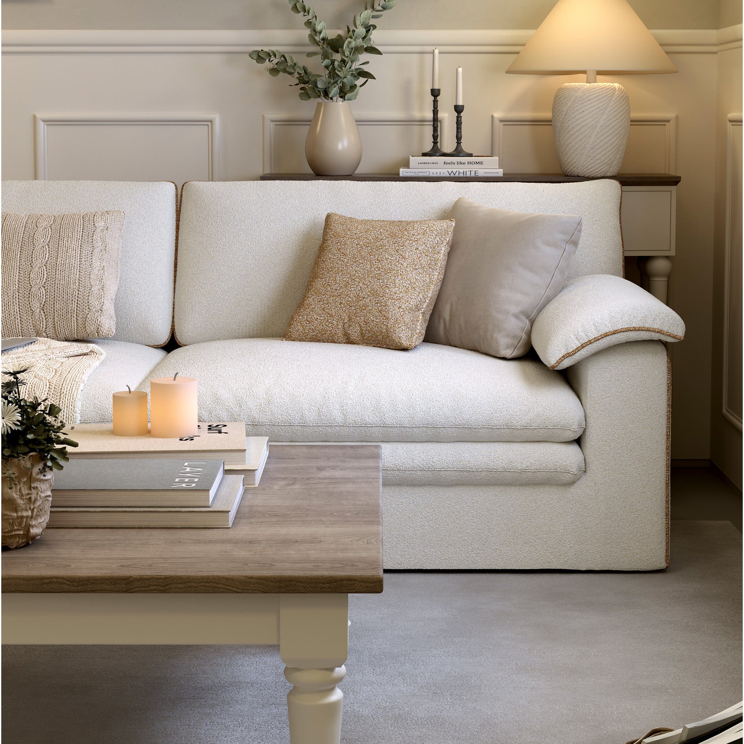 Cottonfy Stylish Lambswool Sofa with Detachable Design Living and Home 