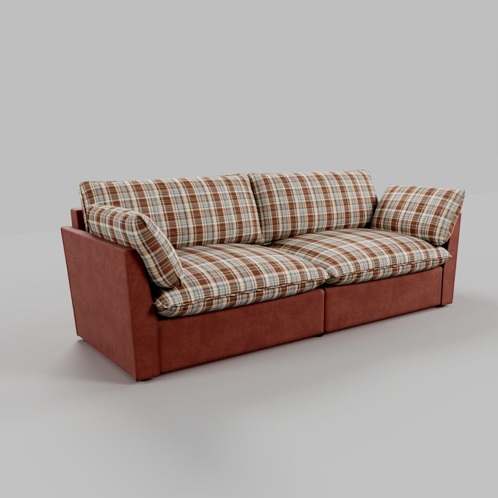 Cottonfy British Retro Check & Striped Sofa with Removable Covers Living and Home 