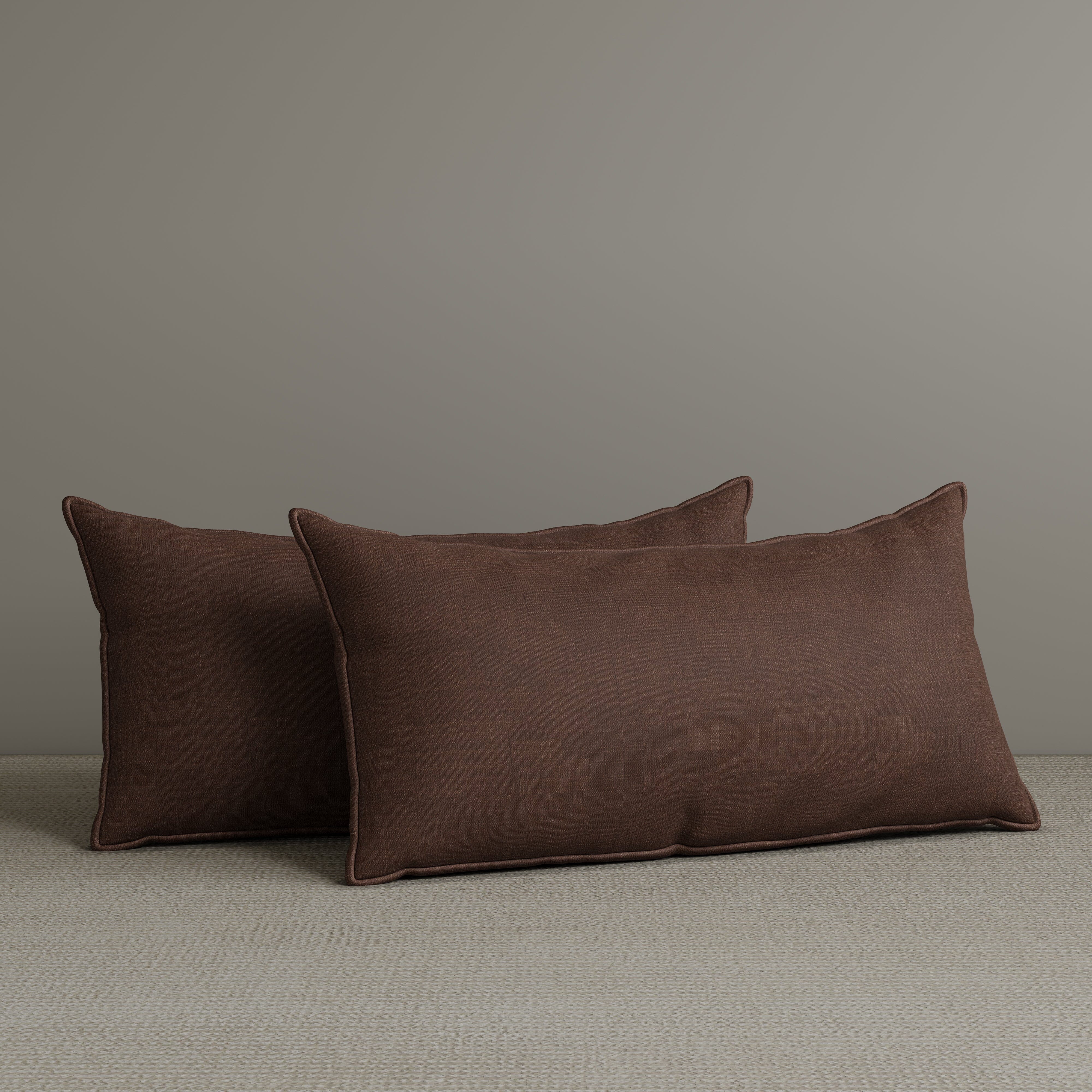 Exclusive Waist Cushion in Dark Brown Cotton Linen, 56*27*12 CM Cottonfy UK 2 PCS In Stock 