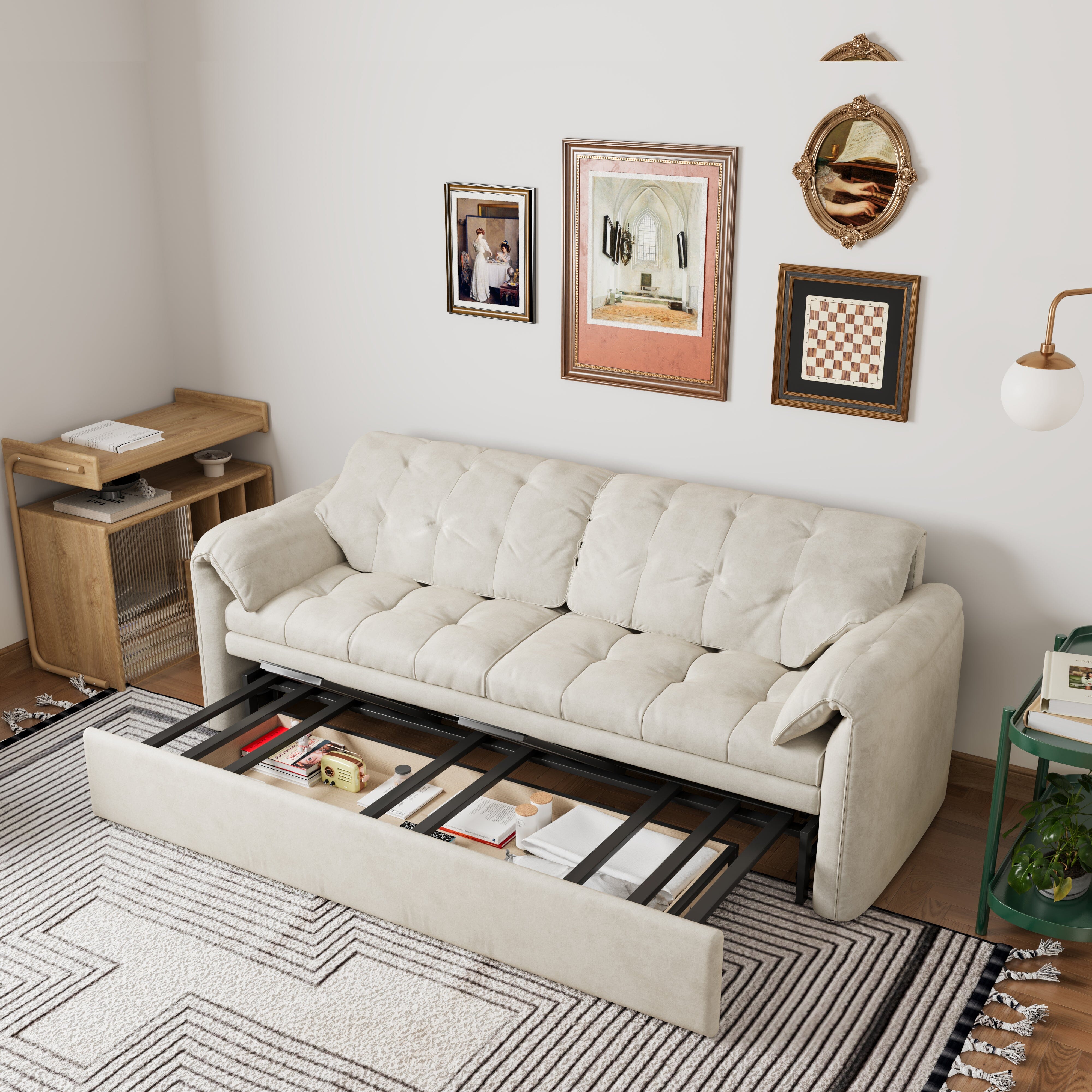 Cottonfy Cloud Elephant Ears Folding Corner Sofa Bed with Storage Cottonfy UK 