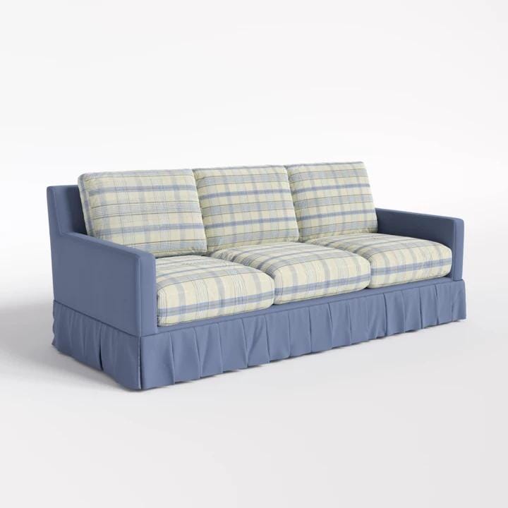Cottonfy Country Check Sofa with Removable Skirted Covers Living and Home 