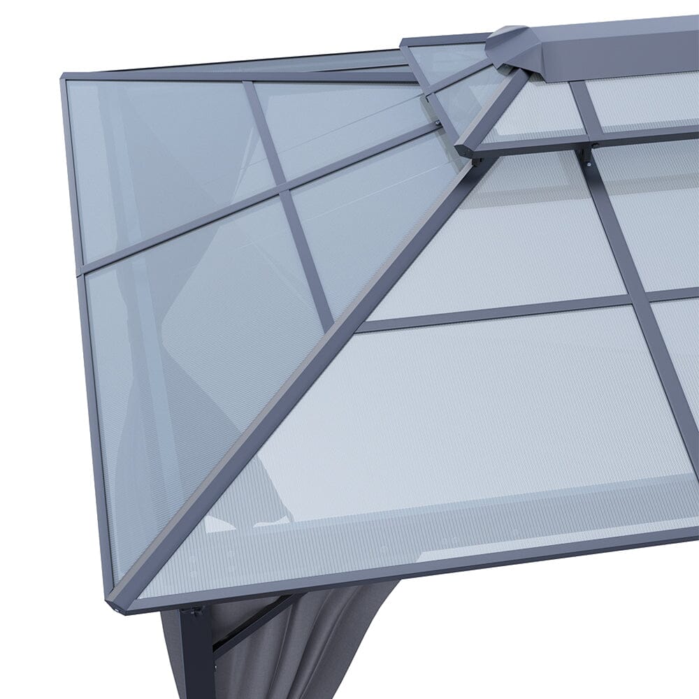 3*3.6*2.7m Iron and Aluminium Double Foof Sun Canopy Living and Home 
