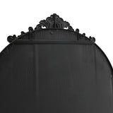 180cm H Vintage Black Carved Arched Mirror Wall Mirrors Living and Home 