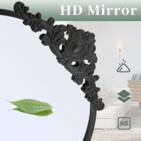 180cm H Vintage Black Carved Arched Mirror Wall Mirrors Living and Home 