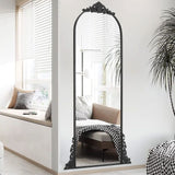 180cm H Vintage Black Carved Arched Mirror Wall Mirrors Living and Home 