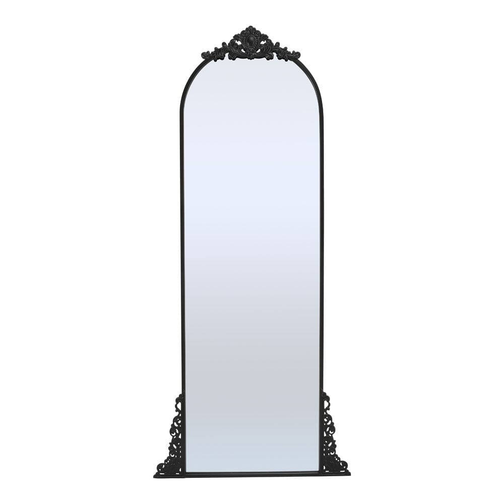 180cm H Vintage Black Carved Arched Mirror Wall Mirrors Living and Home 
