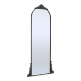 180cm H Vintage Black Carved Arched Mirror Wall Mirrors Living and Home 