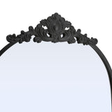 180cm H Vintage Black Carved Arched Mirror Wall Mirrors Living and Home 