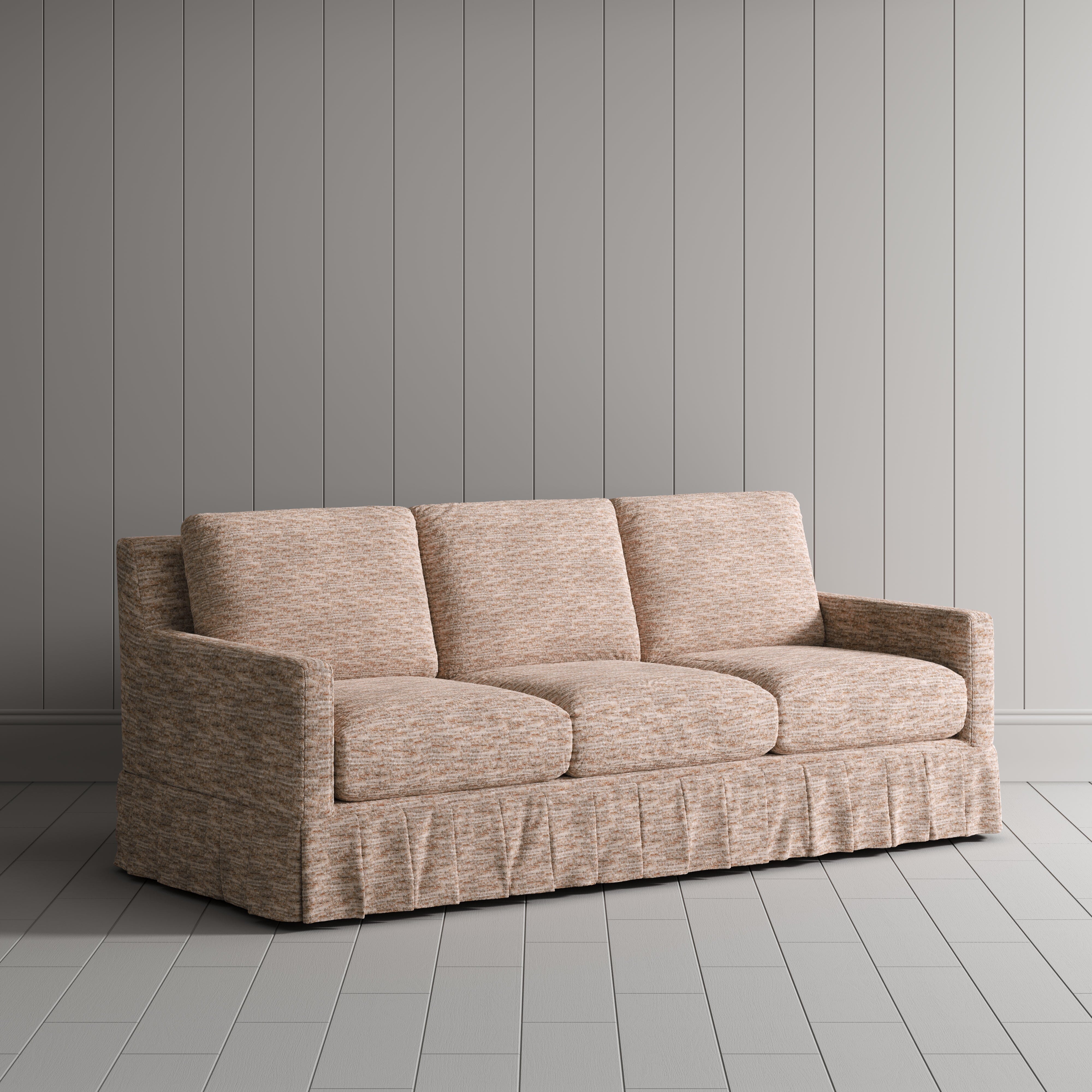 Cottonfy Country Check Sofa with Removable Skirted Covers May Sale Living and Home Brown Printed Cotton Linen 