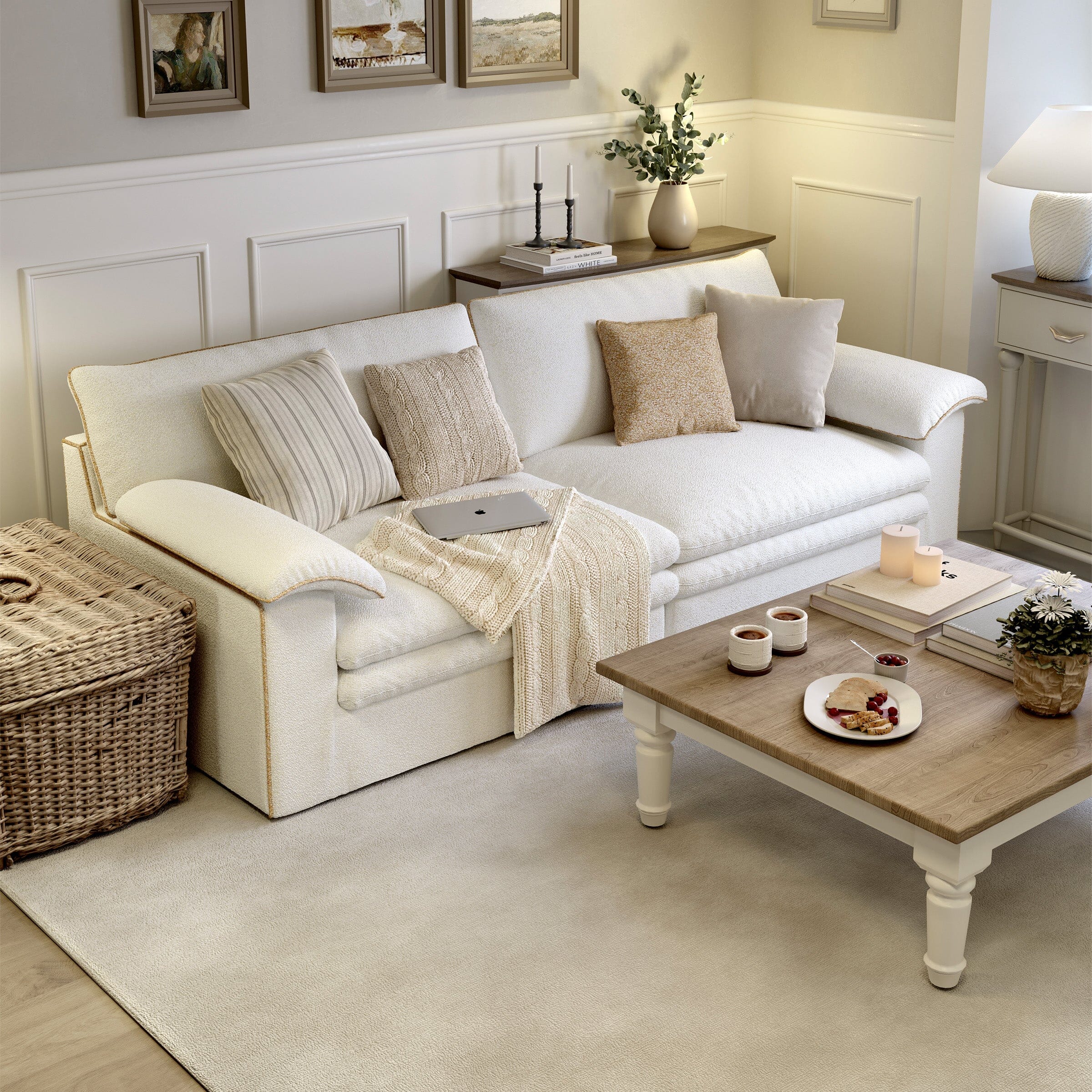 Cottonfy Stylish Lambswool Sofa with Detachable Design Living and Home 