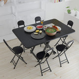 Black Wooden Folding Dining Table with Metal Legs Dining Tables Living and Home 