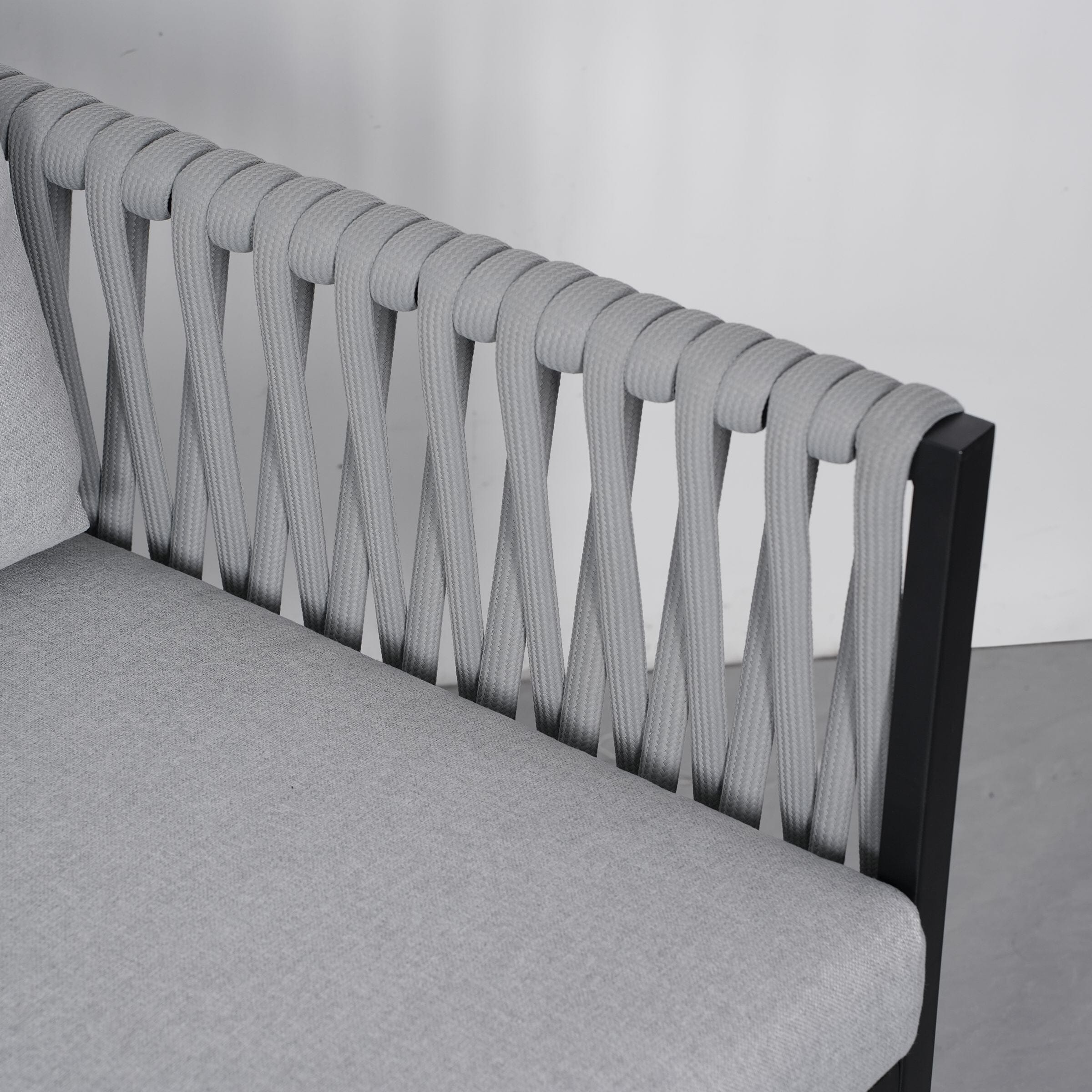 4 Piece Aluminium Outdoor Sofa Set with Glass Table Garden Furniture Living and Home 