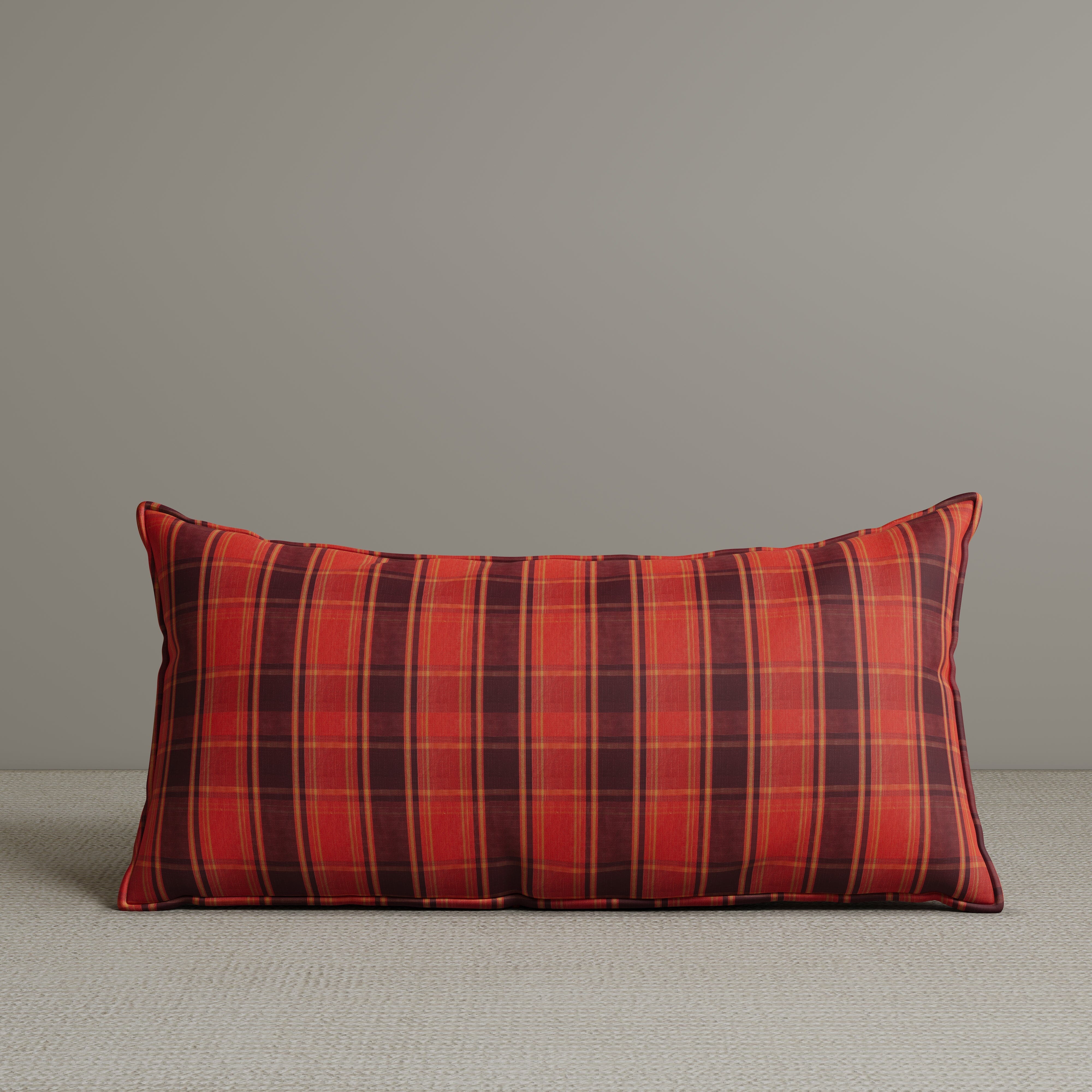Exclusive Waist Cushion in Autumn Spice Checkered Cotton Linen, 56*27*12 CM Cottonfy UK 1 PC In Stock 