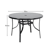 2/4 Seater Outdoor Round Table Garden Tempered Glass Table and Rattan Chairs Garden Dining Sets Living and Home 