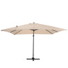 300cm Wide Garden Parasol Outdoor Hanging UV Resistant and Waterproof Umbrella for Patio Parasols Living and Home Parasol + Cross Base Khaki 