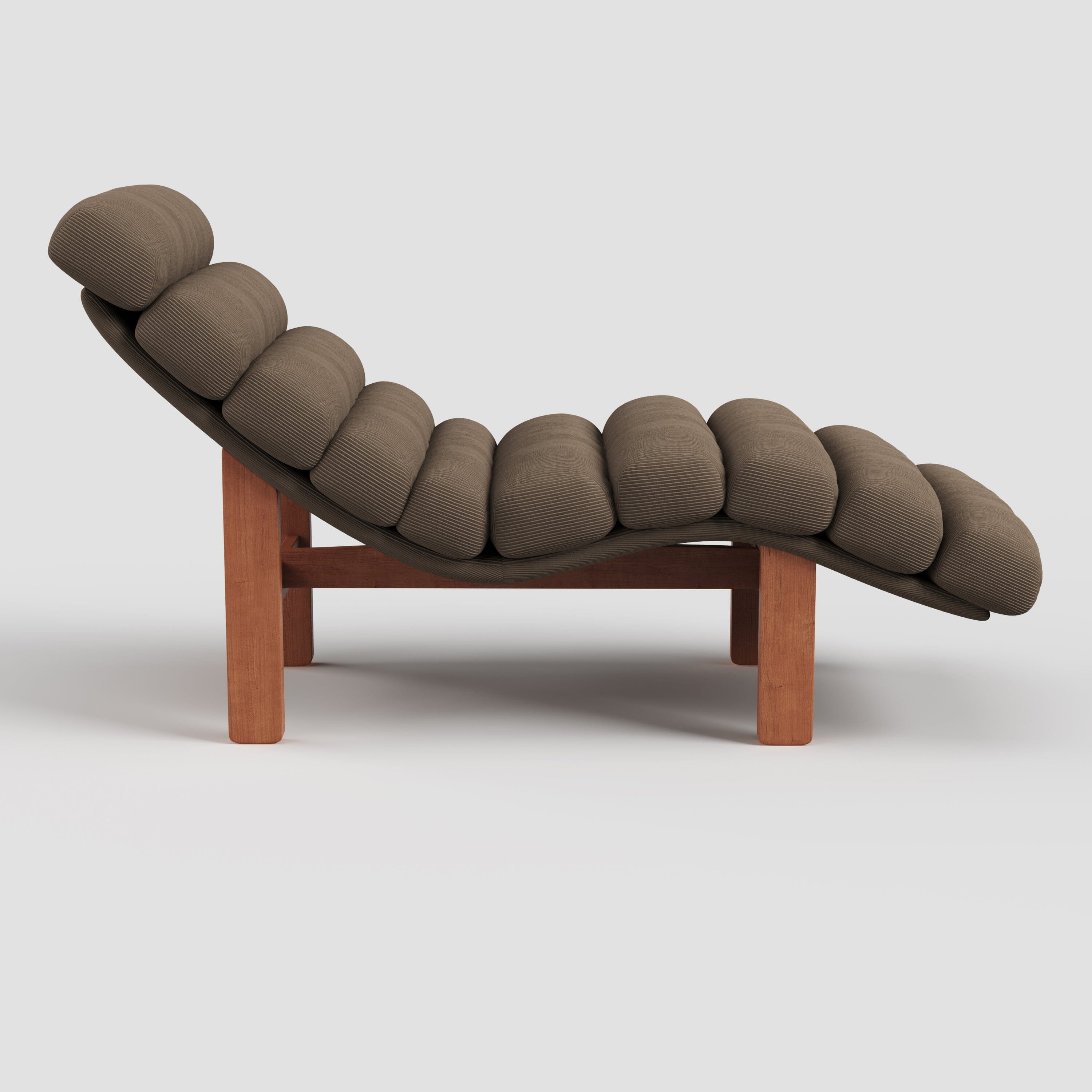 Cottonfy Modern Ergonomic Corduroy Chaise Lounge with Natural Wooden Frame Living and Home 