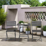 3-Piece Plastic Outdoor Folding Table and Chairs Set Garden Dining Sets Living and Home 