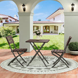 81cm Height 3-Piece Plastic Outdoor Folding Table and Chairs Set