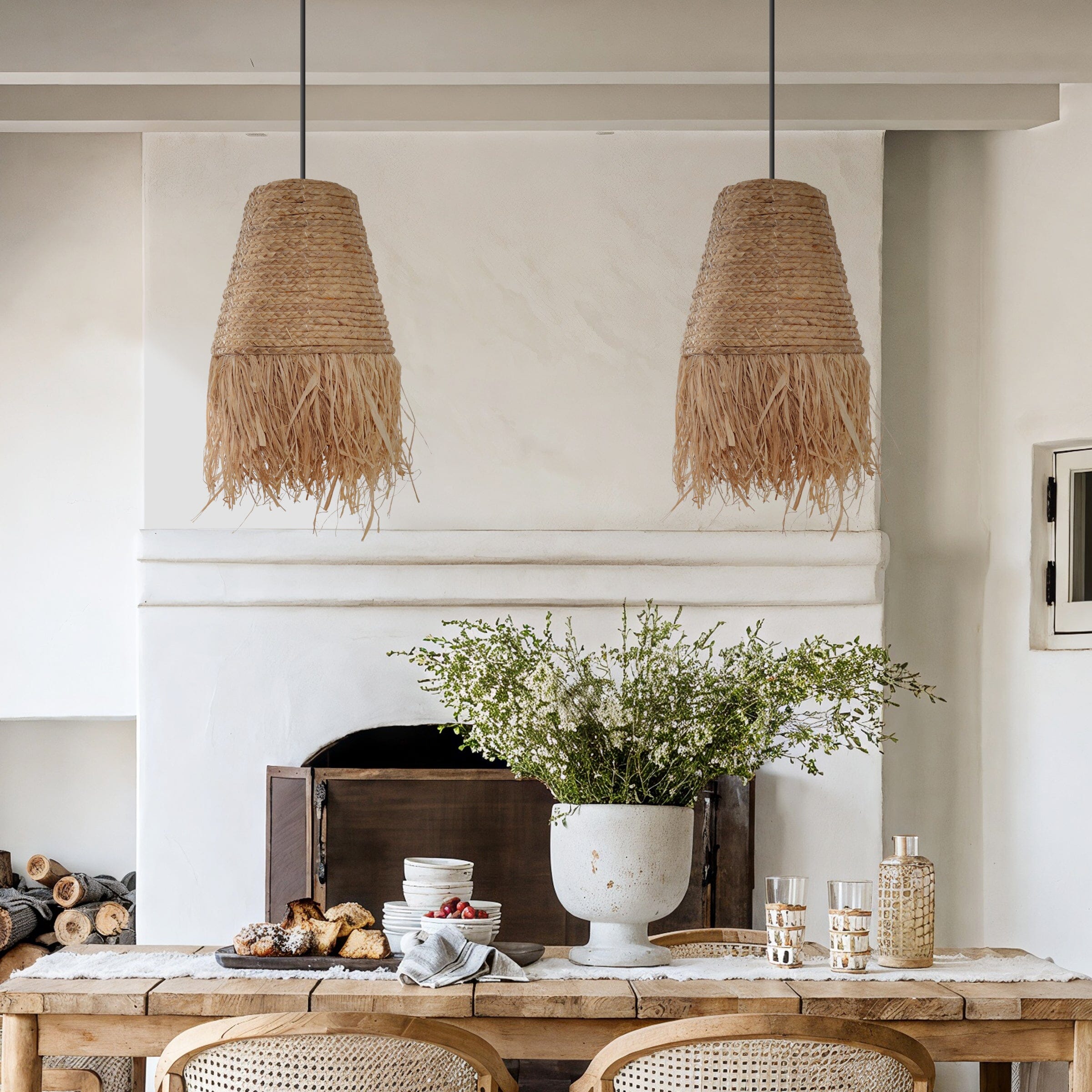 Lightsin Zen Wabi-Sabi Woven Pendant Light with Natural Grass Texture Lightsin UK 2 unit 