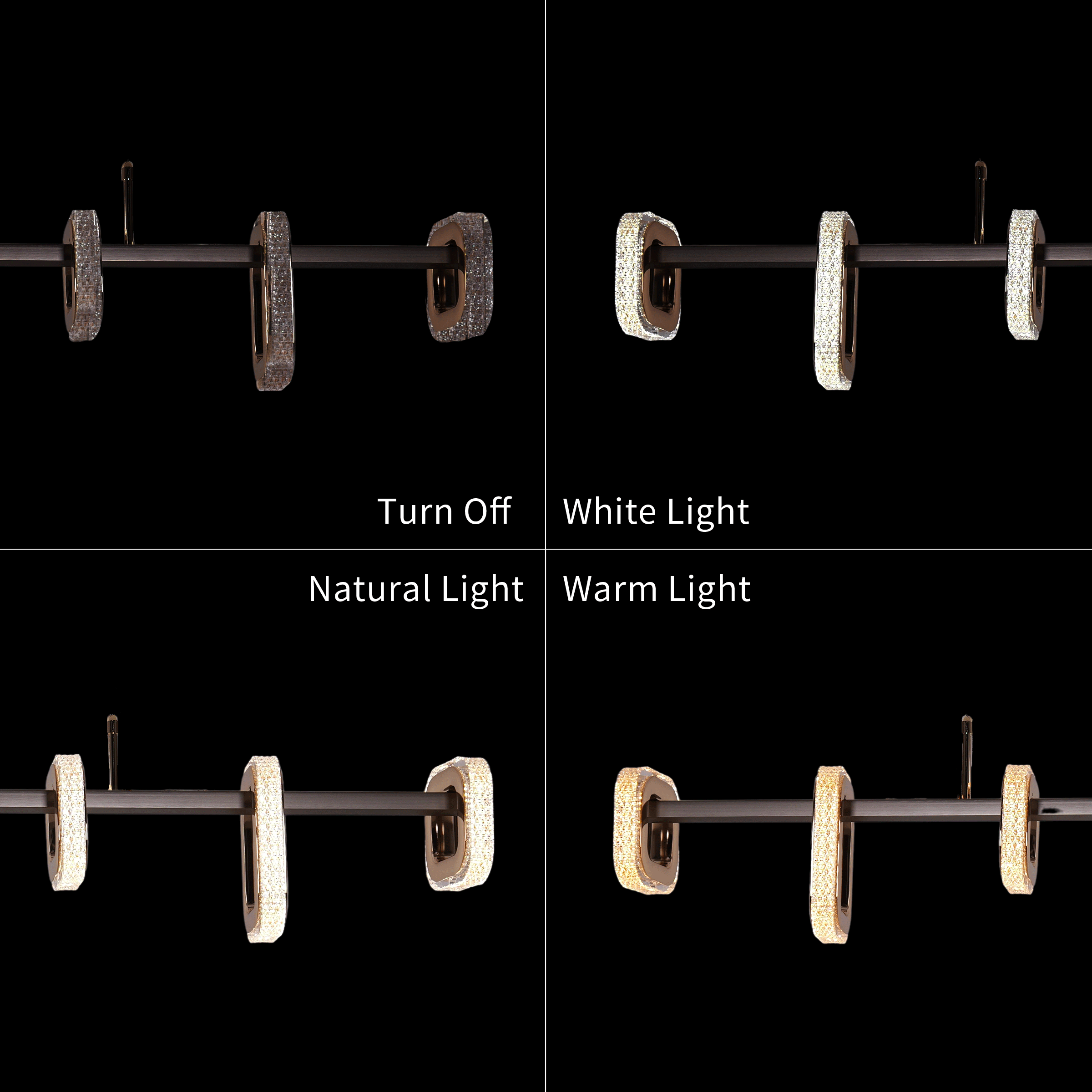 Lightsin Gold Linear LED Pendant Light with Acrylic Shades Lightsin UK 