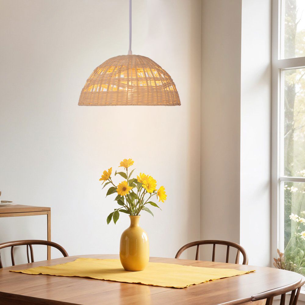 Lightsin Eco-Friendly Dome-Shaped Rattan Pendant Light for Home Decor Lightsin UK 
