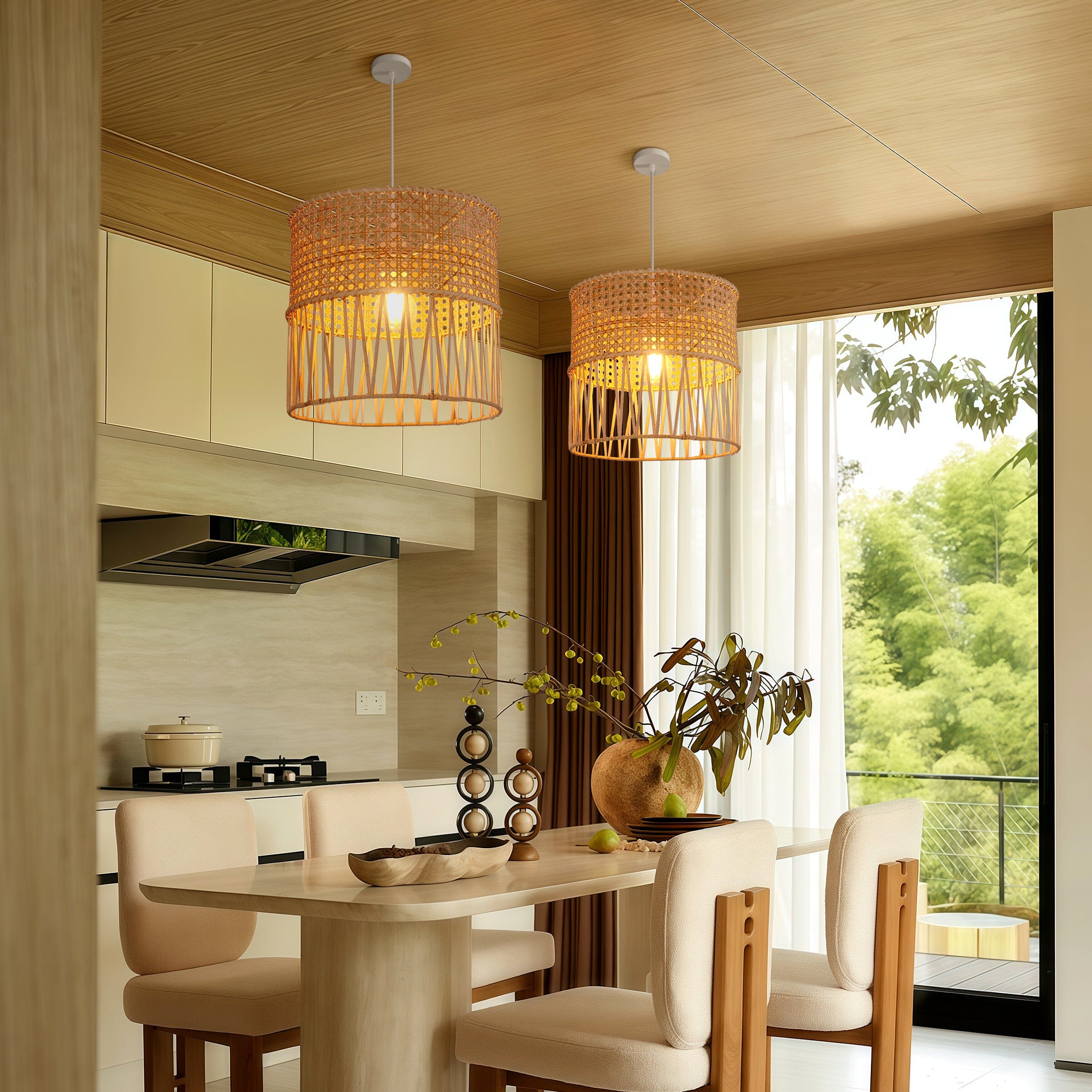 Lightsin Wabi-Sabi Style Hand-woven Rattan Pendant Light Lightsin UK 