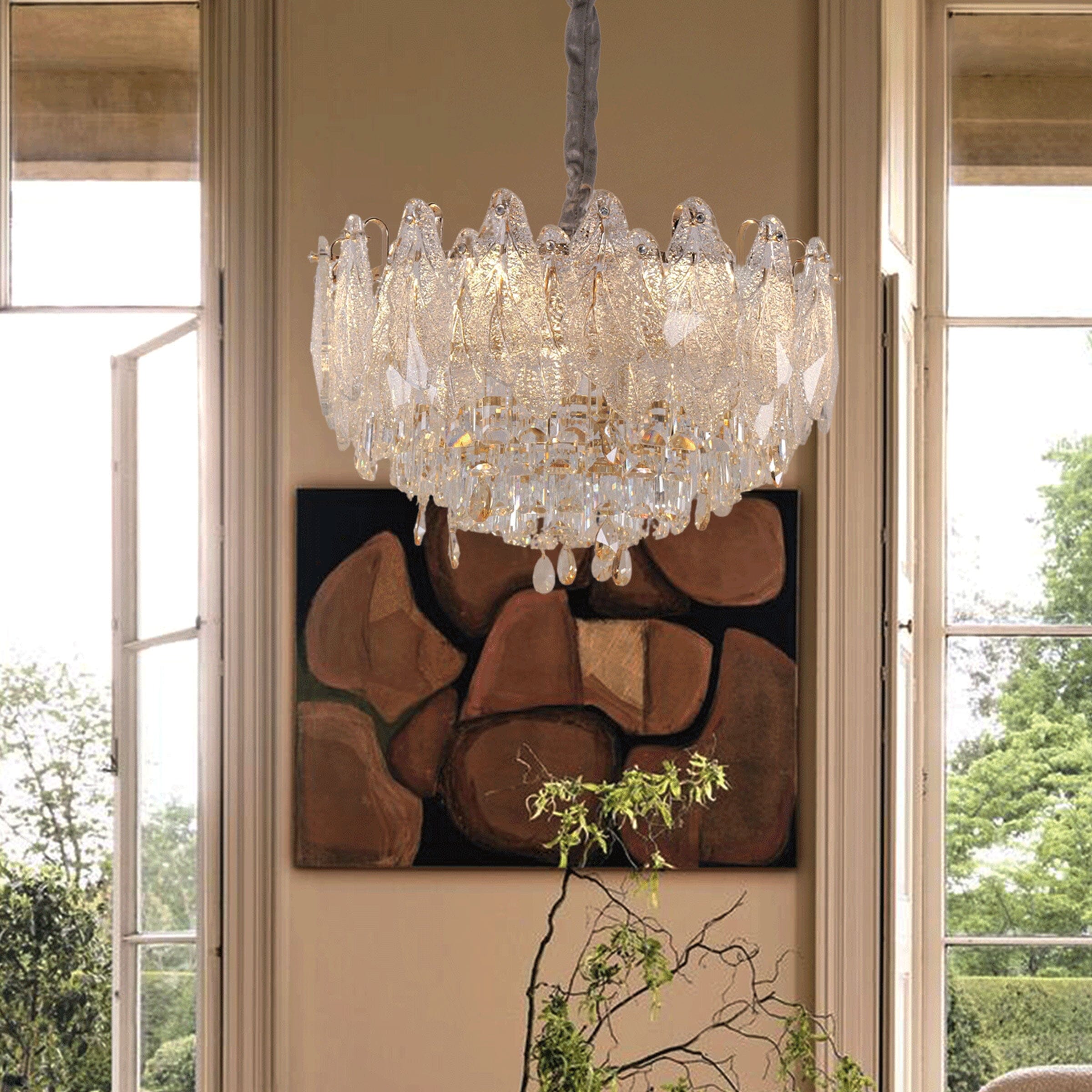 Lightsin Large Pendant Lighting Art Deco Chandelier for Living Room Lightsin UK 