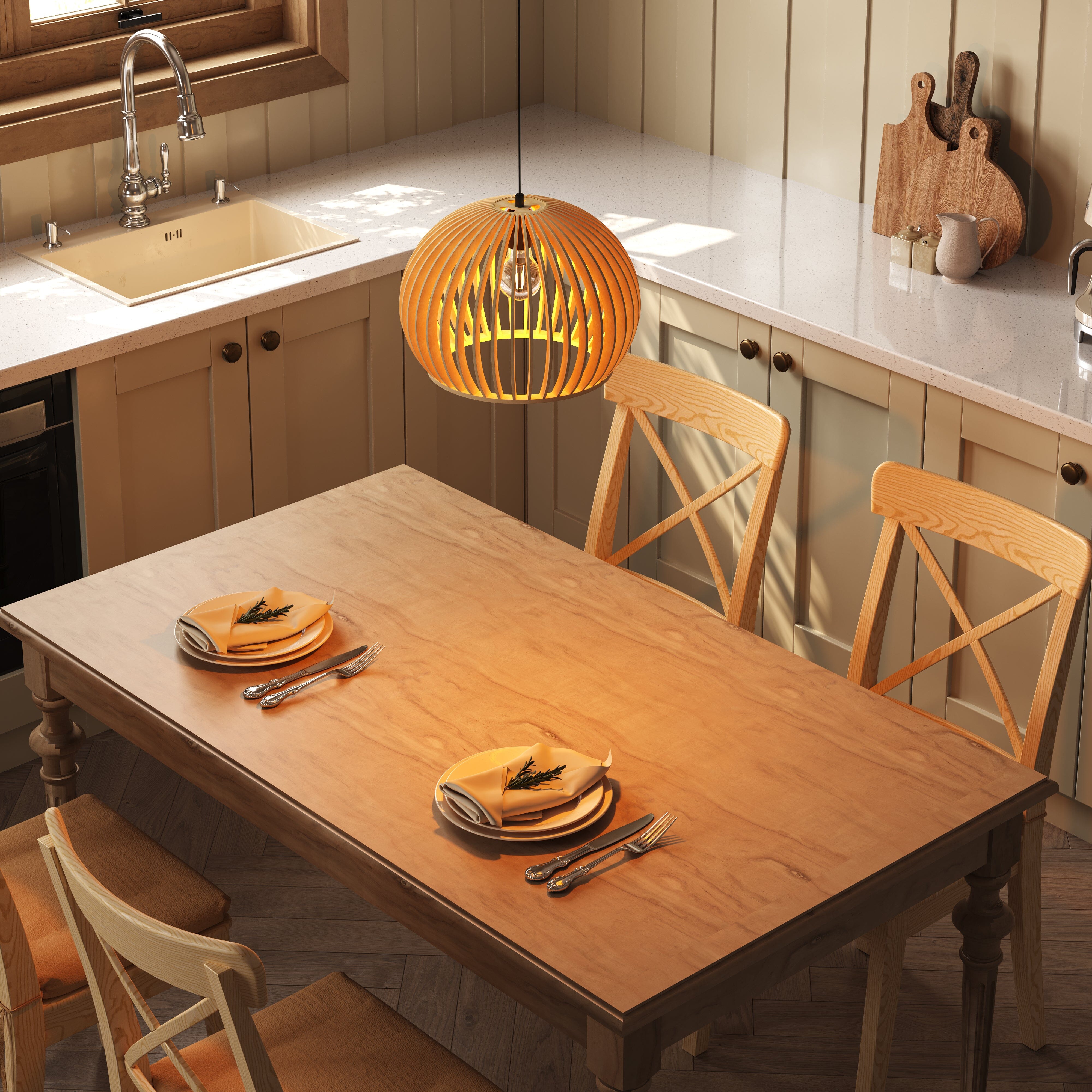 Shadome-Lightsin Natural Wood Pumpkin Pendant Light Eco Friendly Rustic Hanging Lamp for Home Decor Lightsin UK S 