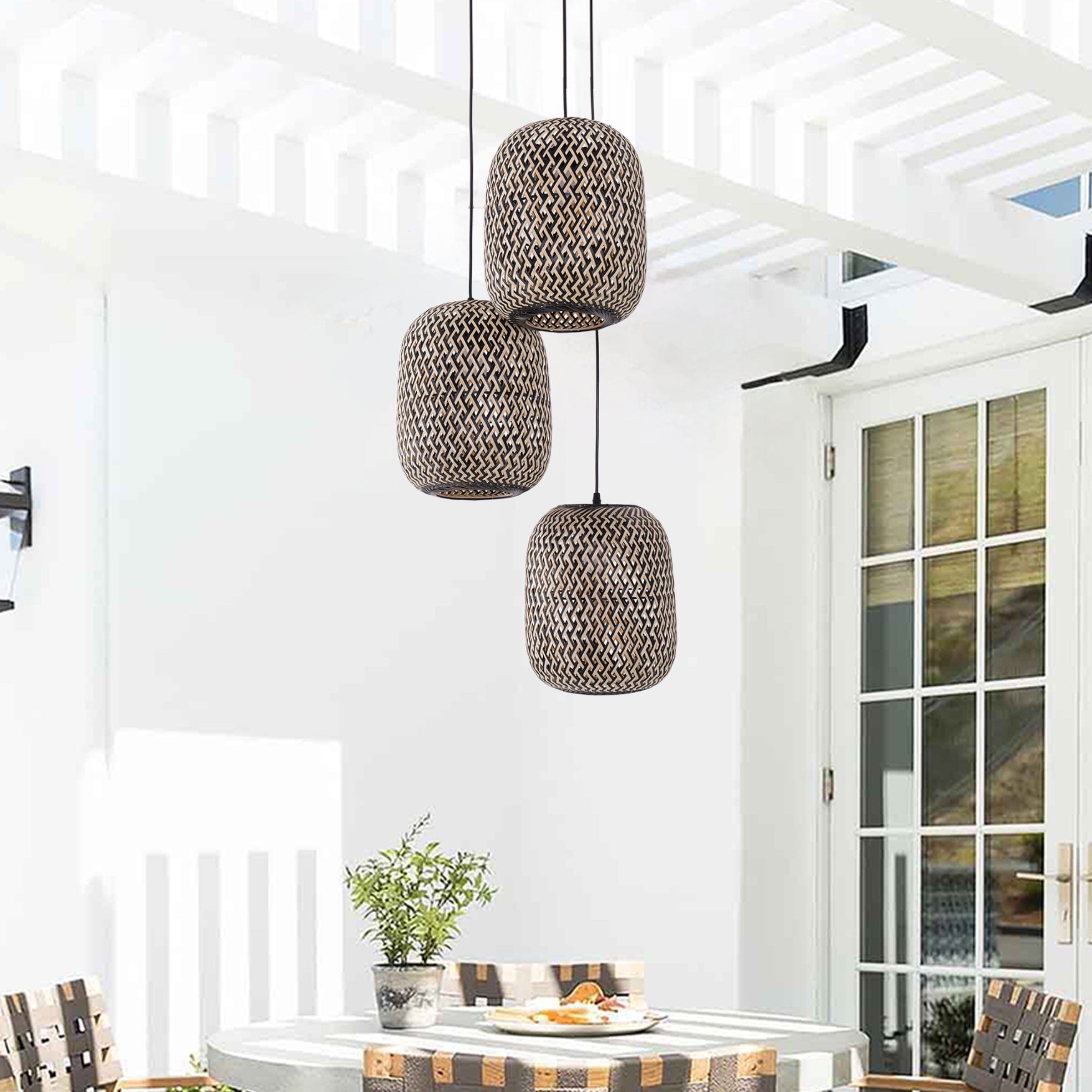 Lightsin Modern Creative Bamboo Handcrafted 3-Light Pendant Light Lightsin UK 