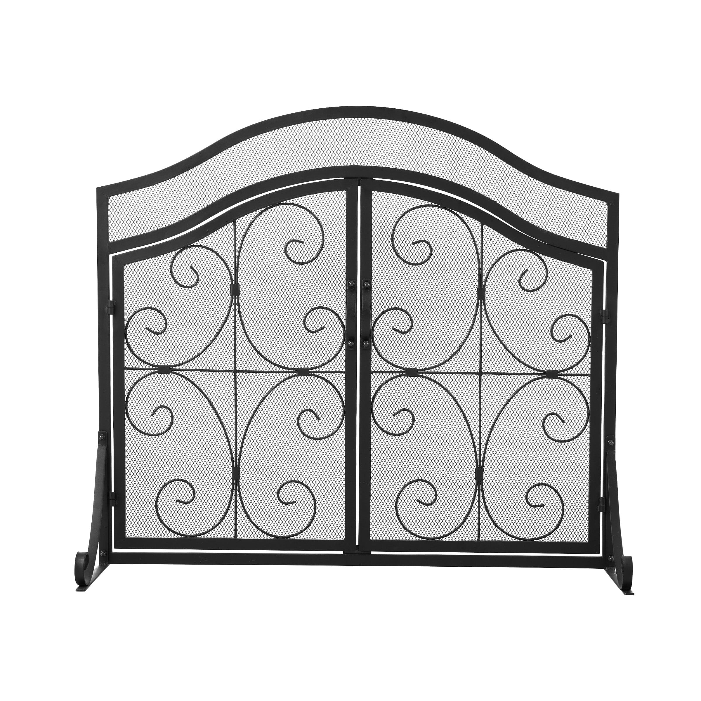 Smallbee Black Powder-Coated Iron Fireplace Screen – 90x32x78.8cm Smallbee UK 