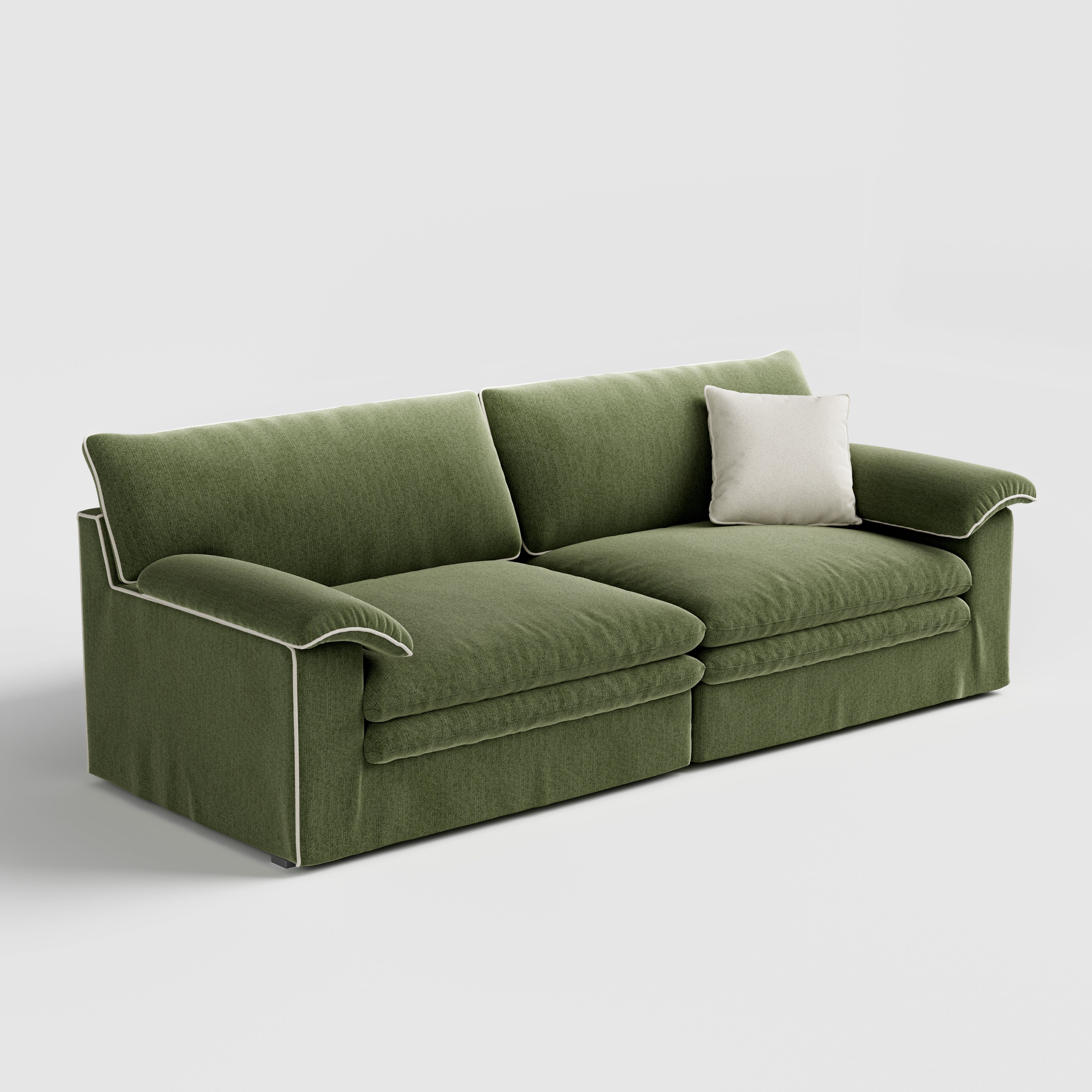 Cottonfy Stylish Lambswool Sofa with Detachable Design Cottonfy UK 240CM Green 