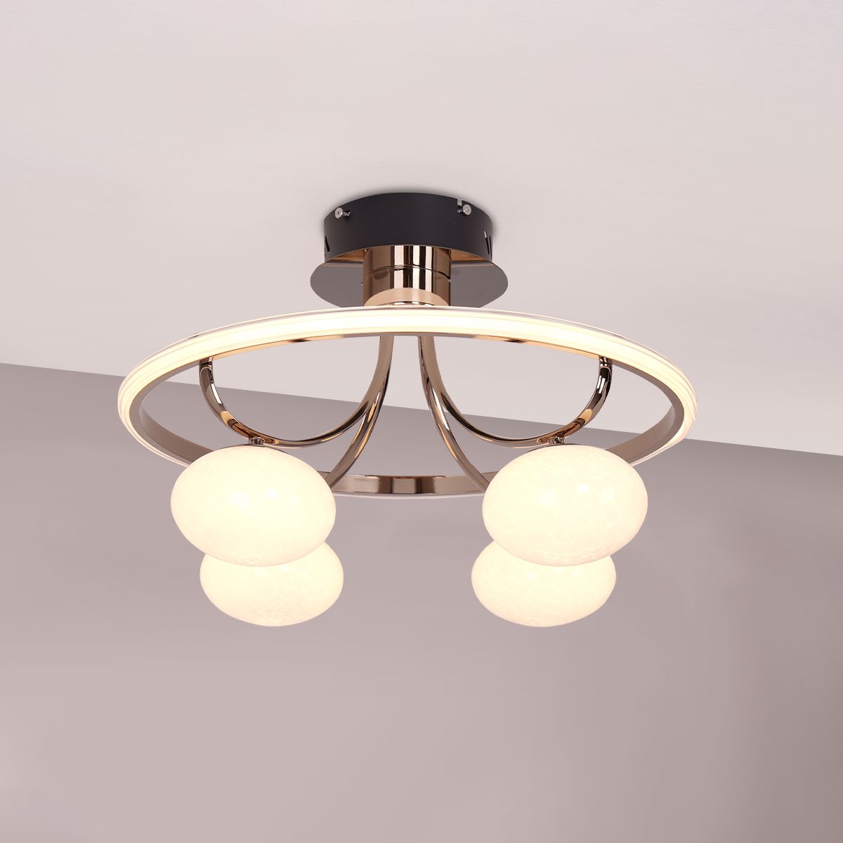 Lightsin Elegant Circular Ceiling Light with Four Orbs Lightsin UK 