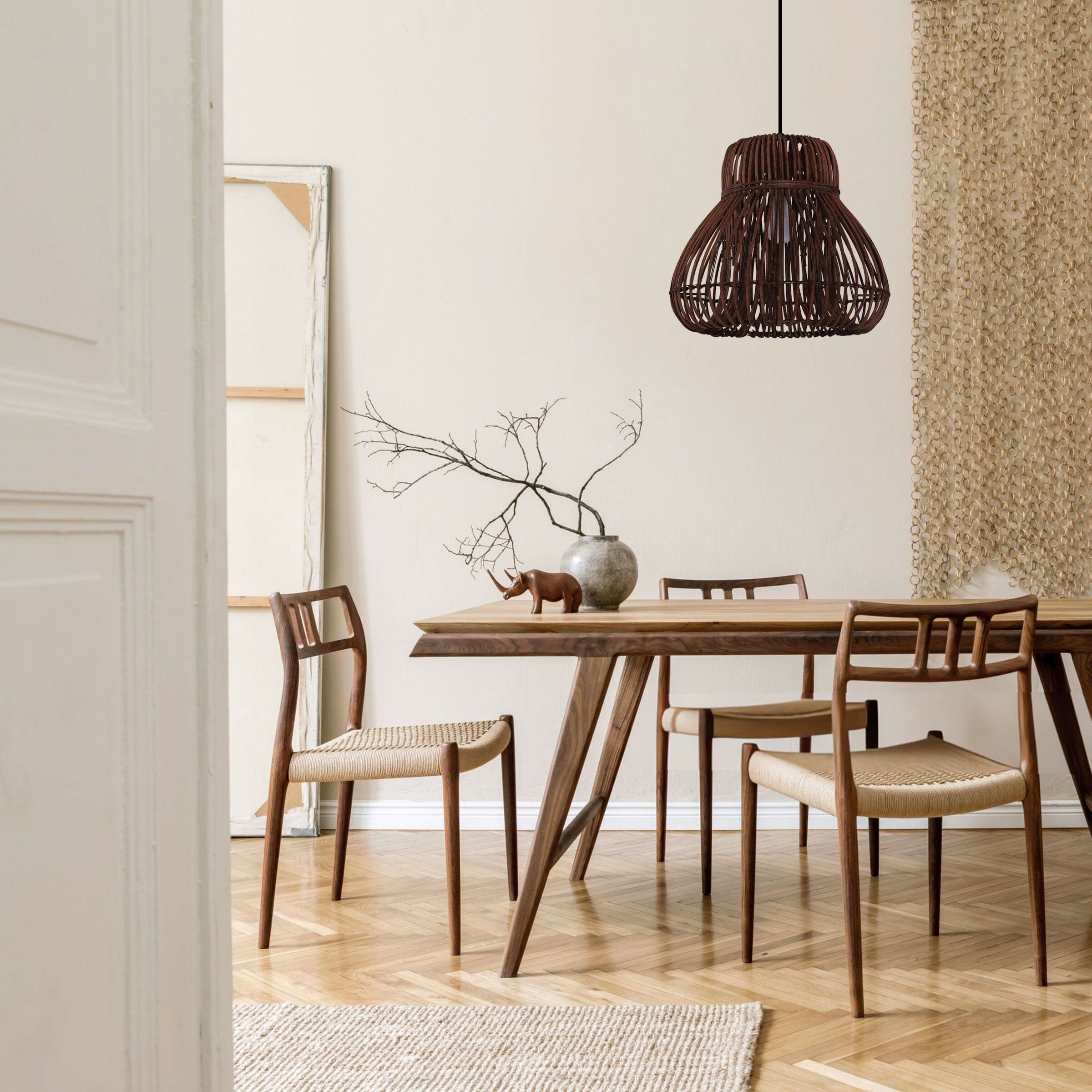 Lightsin Natural Woven Rattan Pendant Light for Rustic Interiors Lightsin UK 